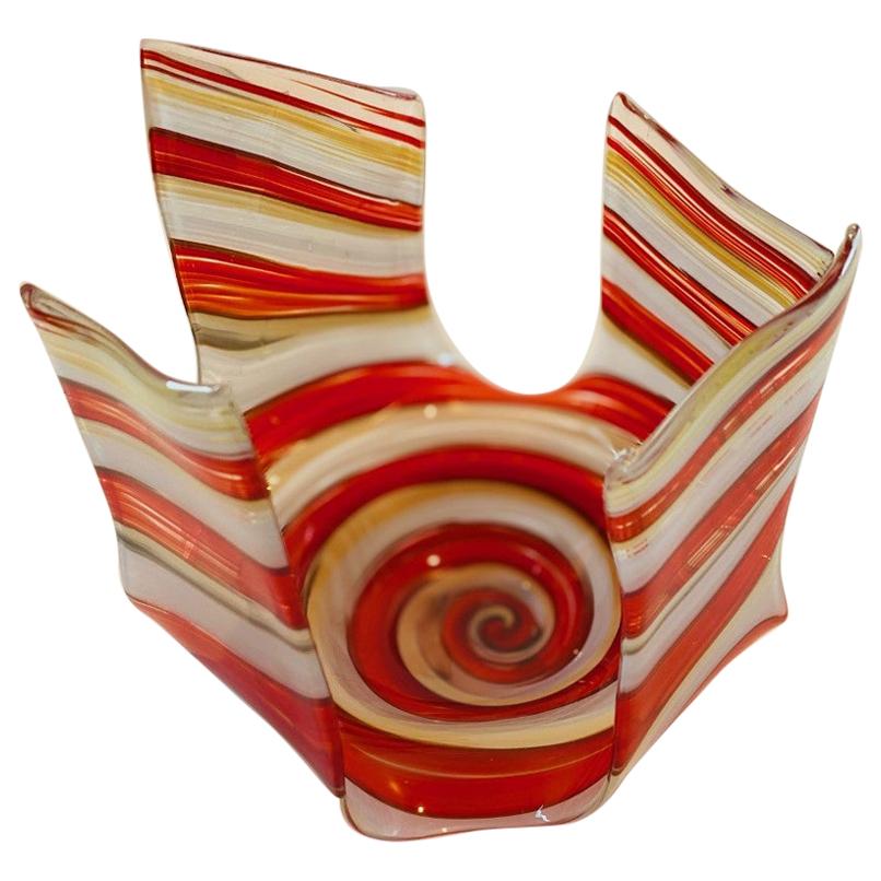 Swirl Art Glass Bowl by James Hayes