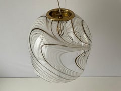 Swirl Design Murano Glass Pendant Lamp, 1970s, Italy