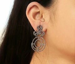Swirl Design Pave Diamond Earring 925 Silver Fashion Diamond Earring Gift.
