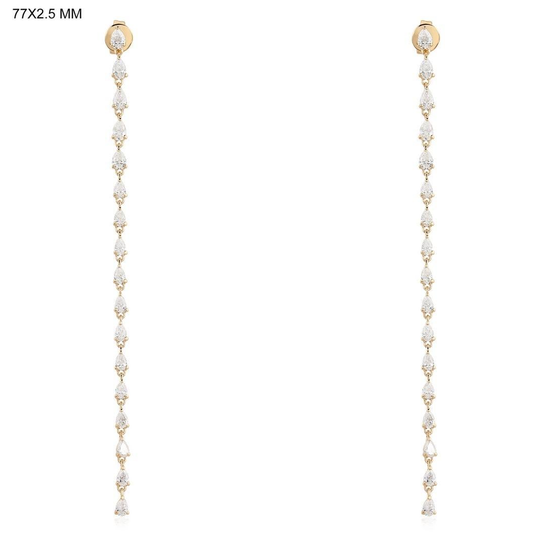 Swirl Diamond 14K Yellow Gold Drop Earrings (Moderne) im Angebot