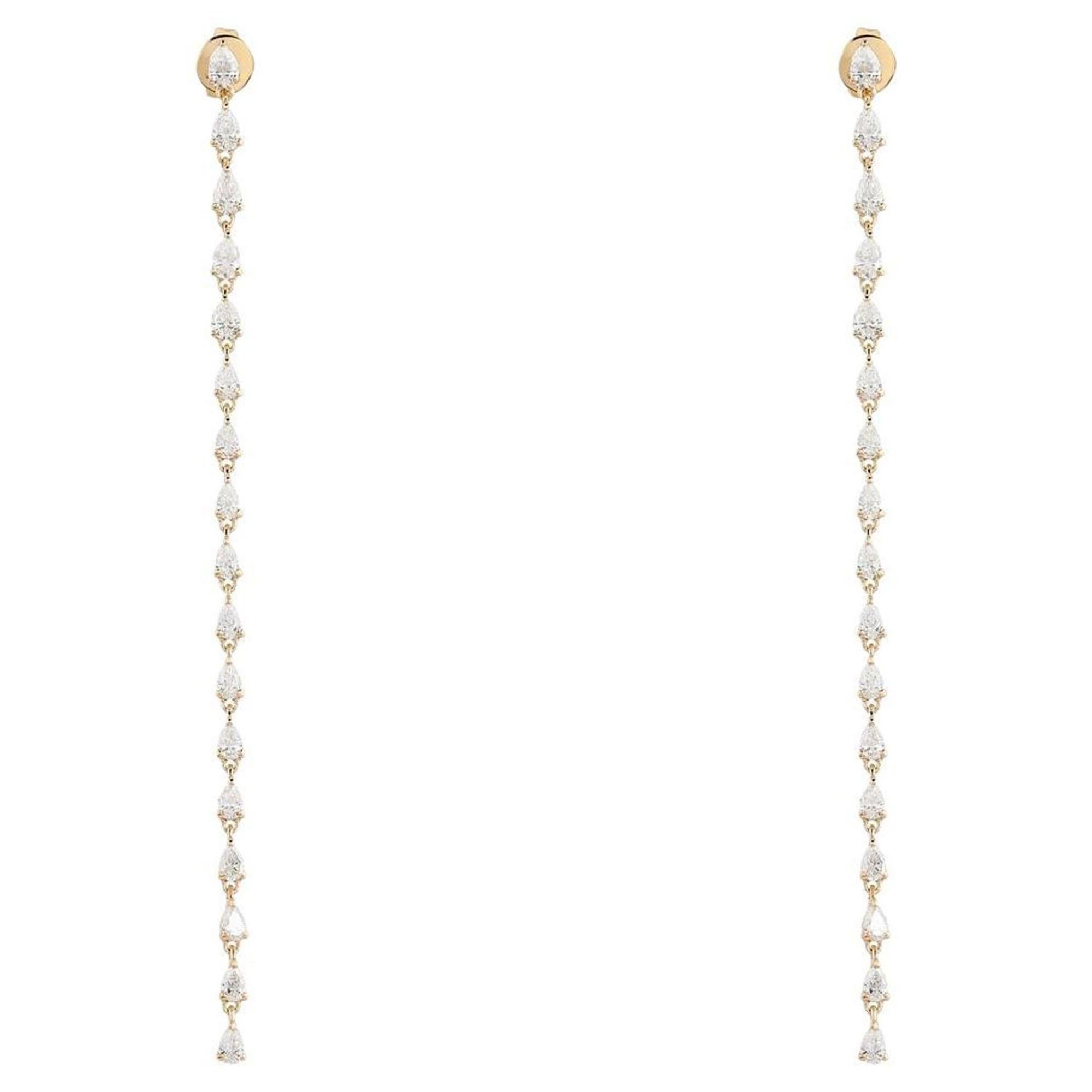 Pendants d'oreilles en or jaune 14K avec diamants en forme de tourbillon
