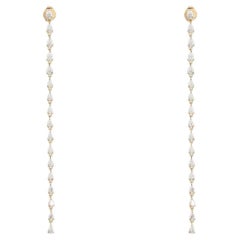Swirl Diamond 14K Yellow Gold Drop Earrings