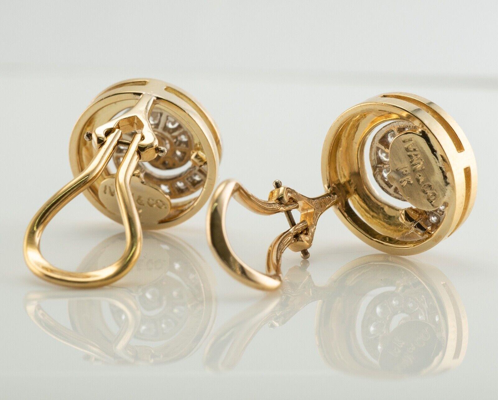Swirl Spiral Diamond Earrings Ivan & Co. Clips 18k Gold For Sale 5