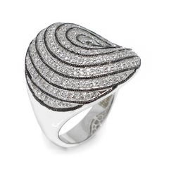 0.71 Carat Swirl Diamond Ring in 18k White Gold
