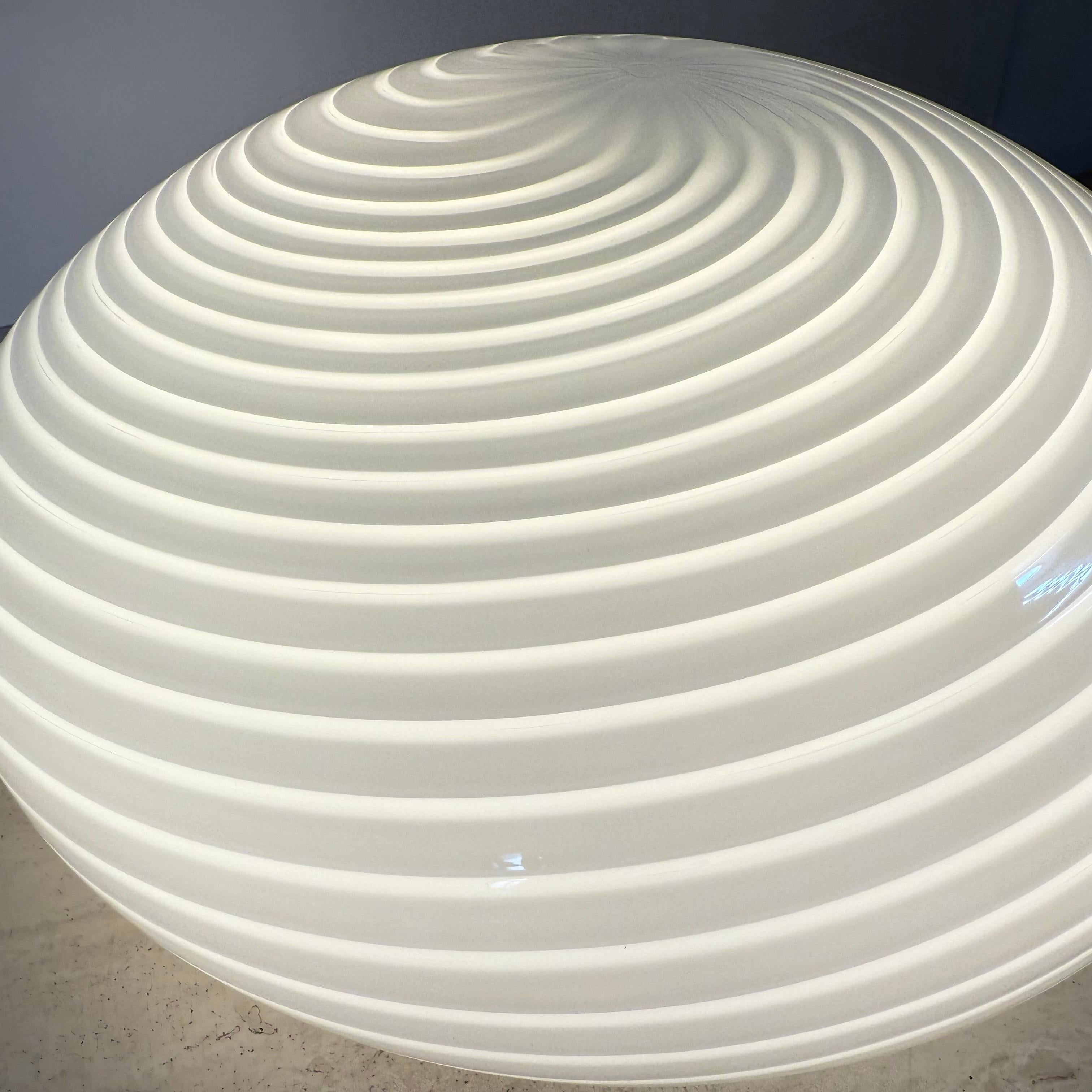 Swirl flush mount ceiling lamp , 1970s Italy For Sale 4