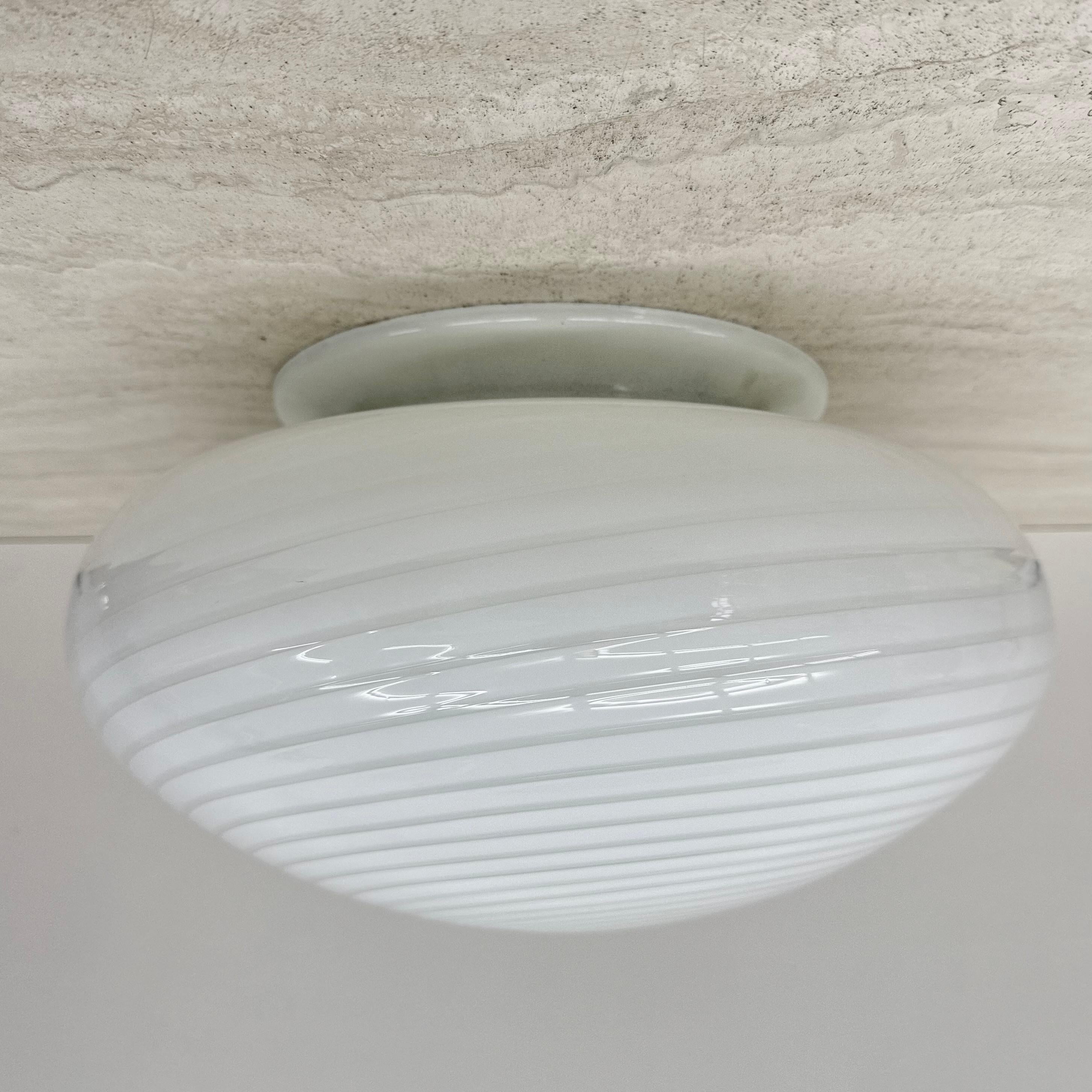 Swirl flush mount ceiling lamp , 1970s Italy For Sale 6