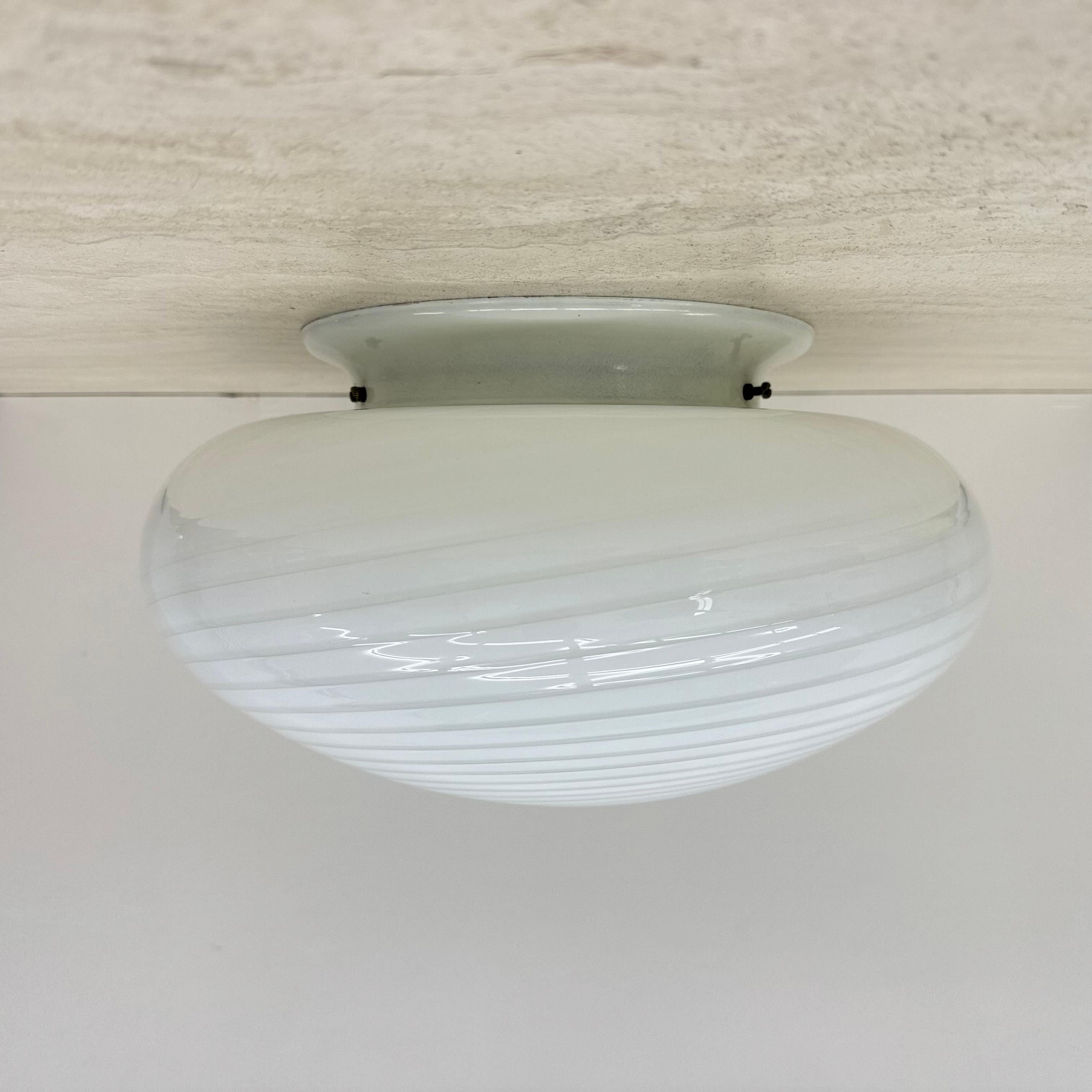 Swirl flush mount ceiling lamp , 1970s Italy For Sale 8