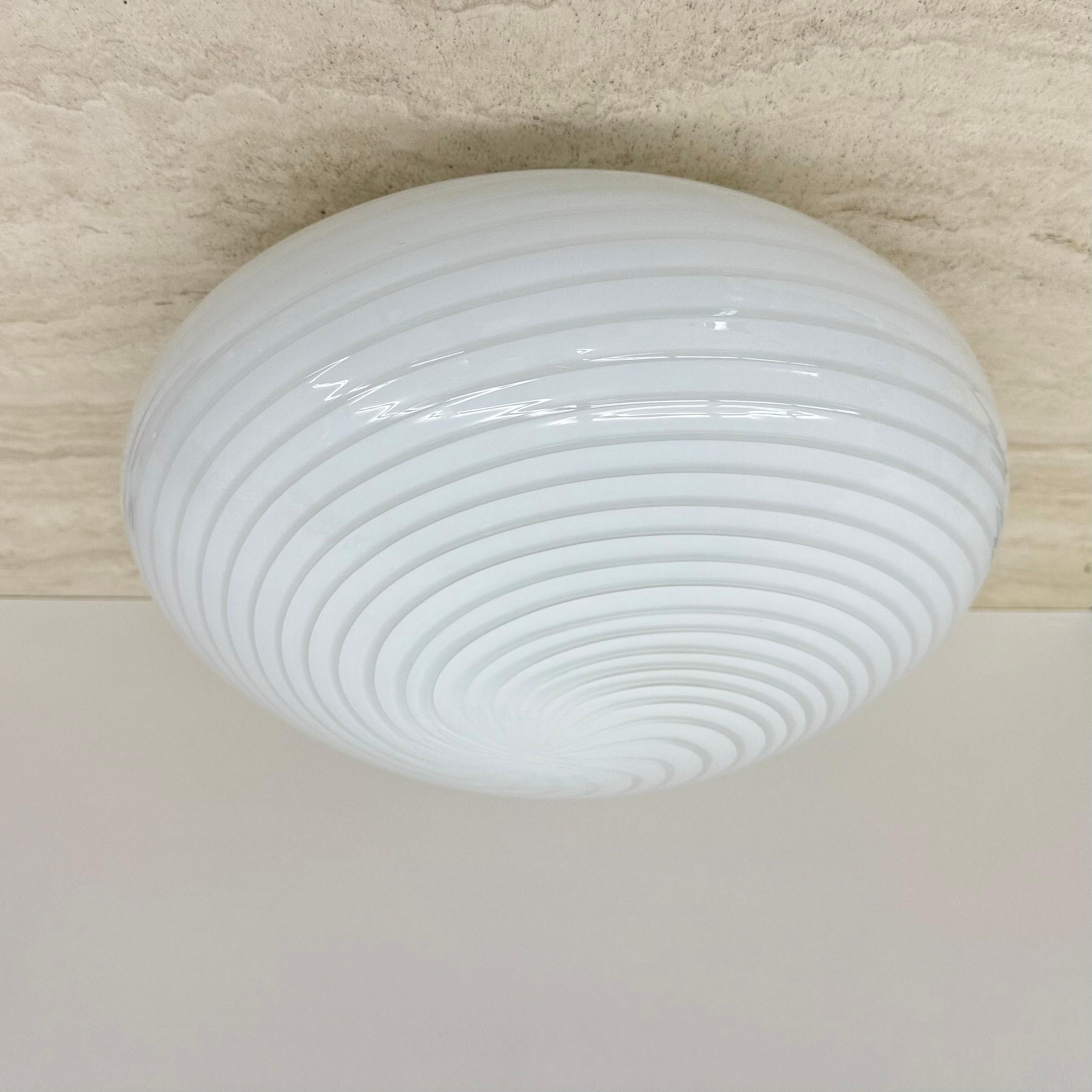 Swirl flush mount ceiling lamp , 1970s Italy For Sale 9