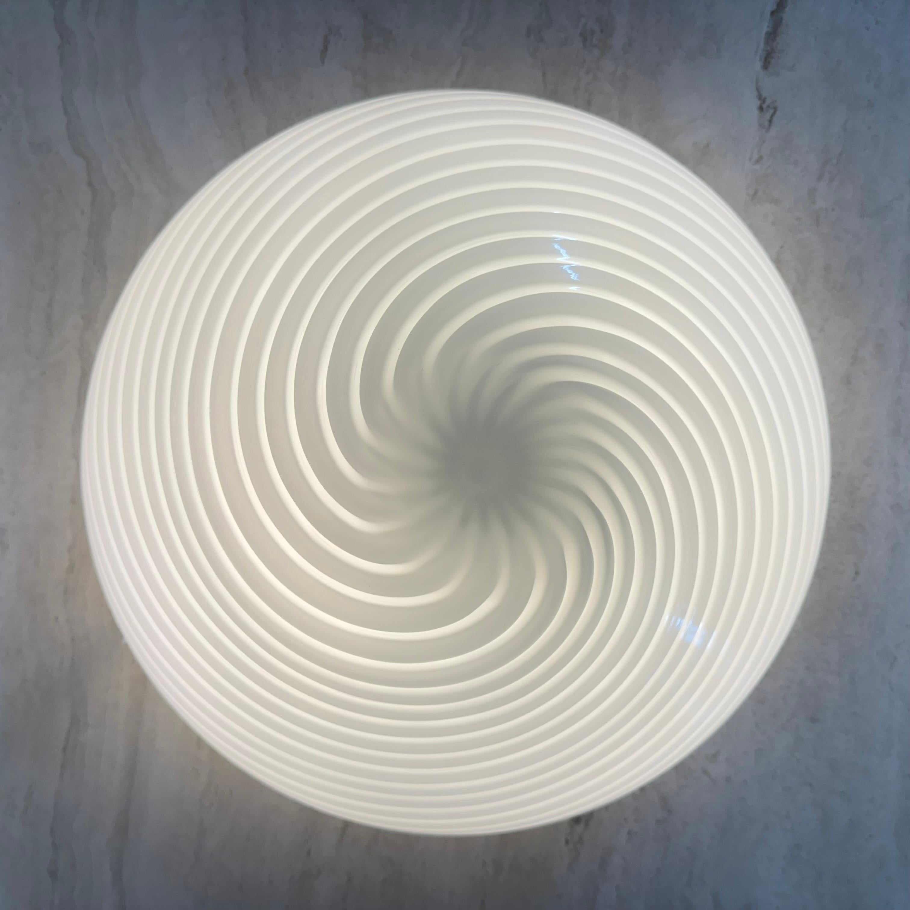Swirl flush mount ceiling lamp , 1970s Italy For Sale 1