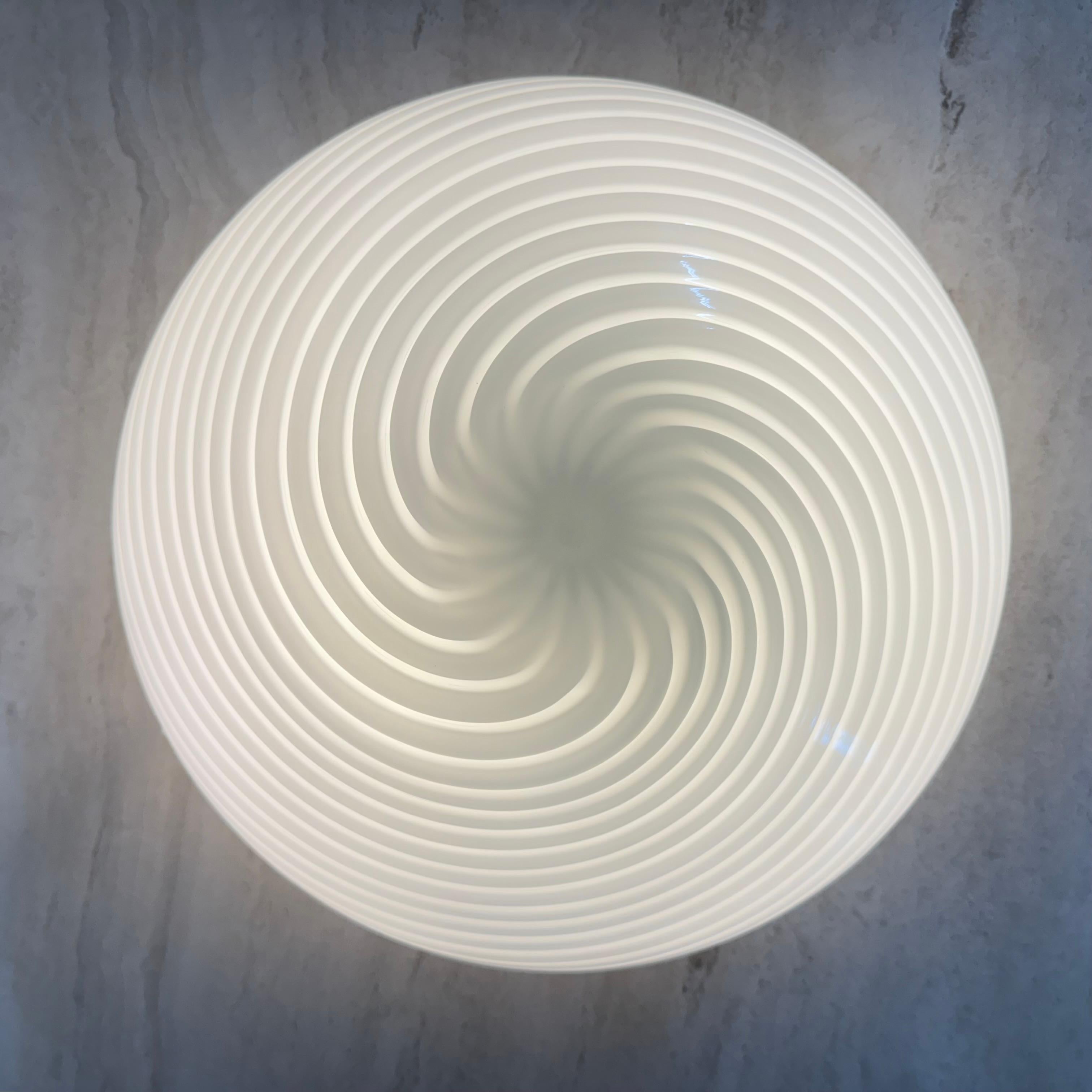 Swirl flush mount ceiling lamp , 1970s Italy For Sale 2