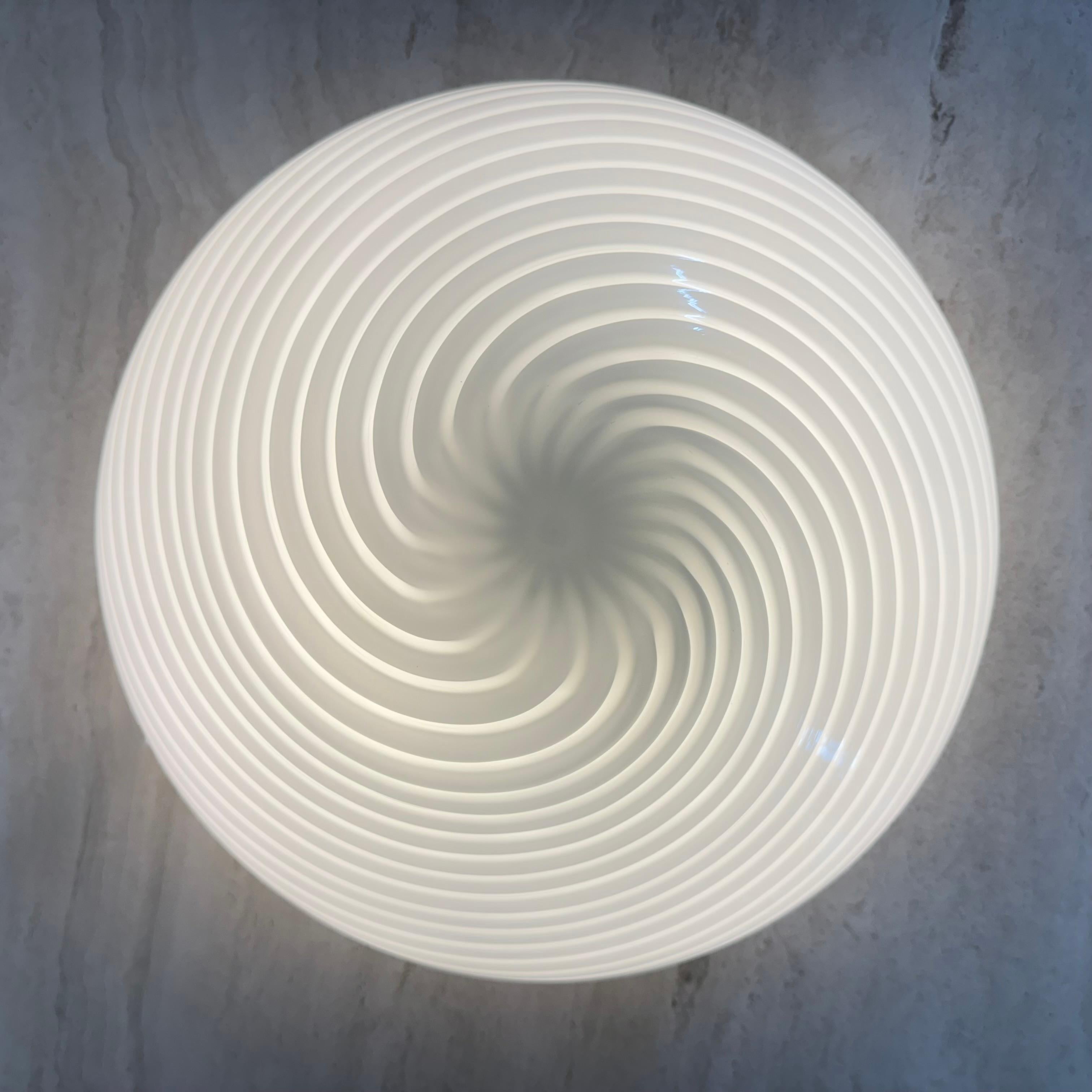 Swirl flush mount ceiling lamp , 1970s Italy For Sale 3