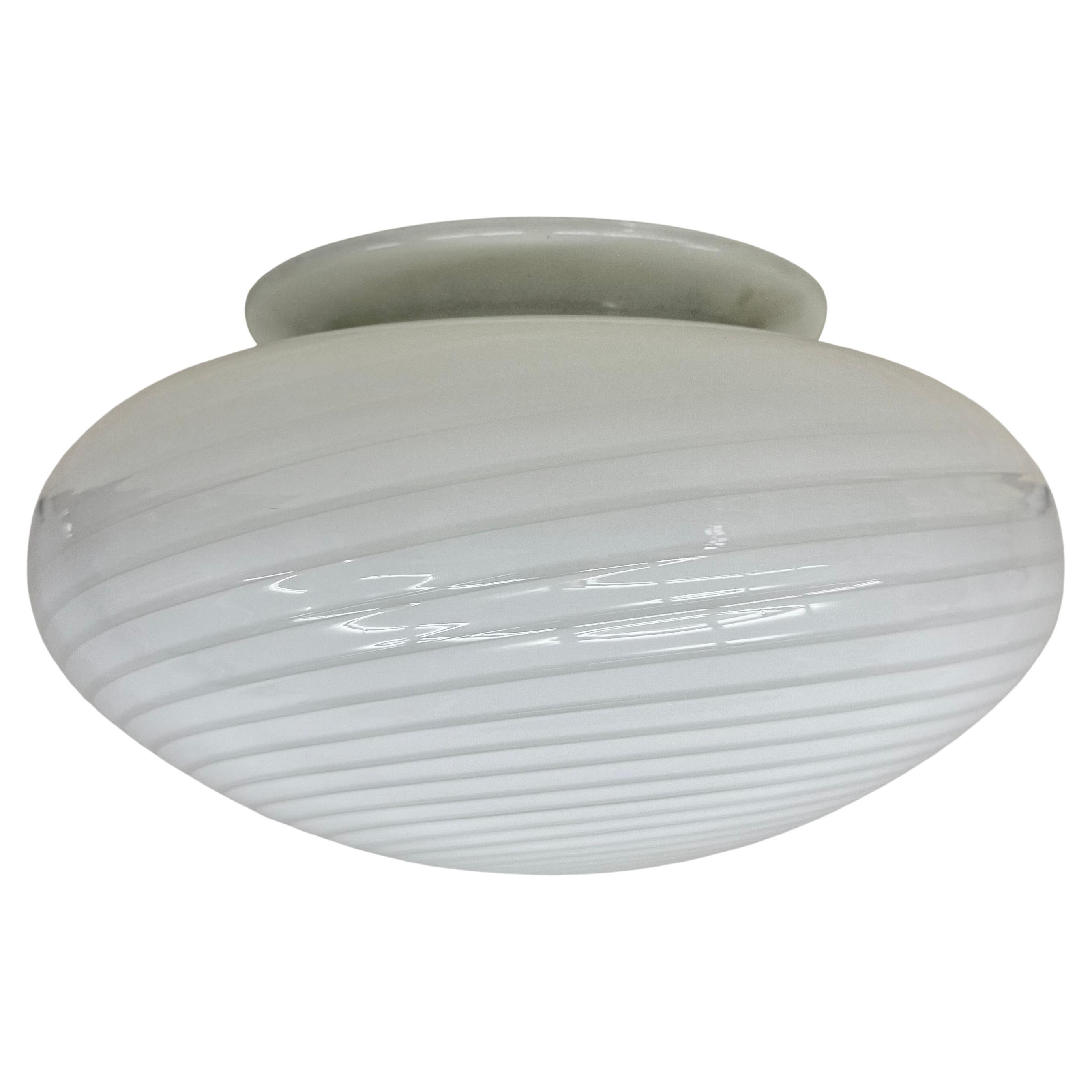 Swirl flush mount ceiling lamp , 1970s Italy