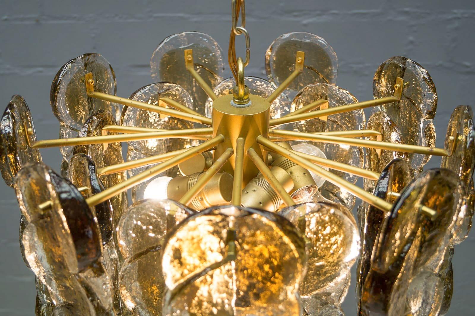 Swirl Glass Ceiling Lamp from Kalmar, Austria, 1960s 2