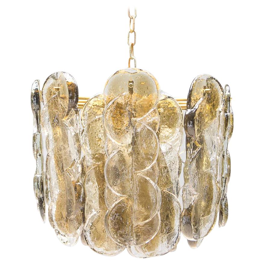 Swirl Glass Ceiling Lamp from Kalmar, Austria, 1960s