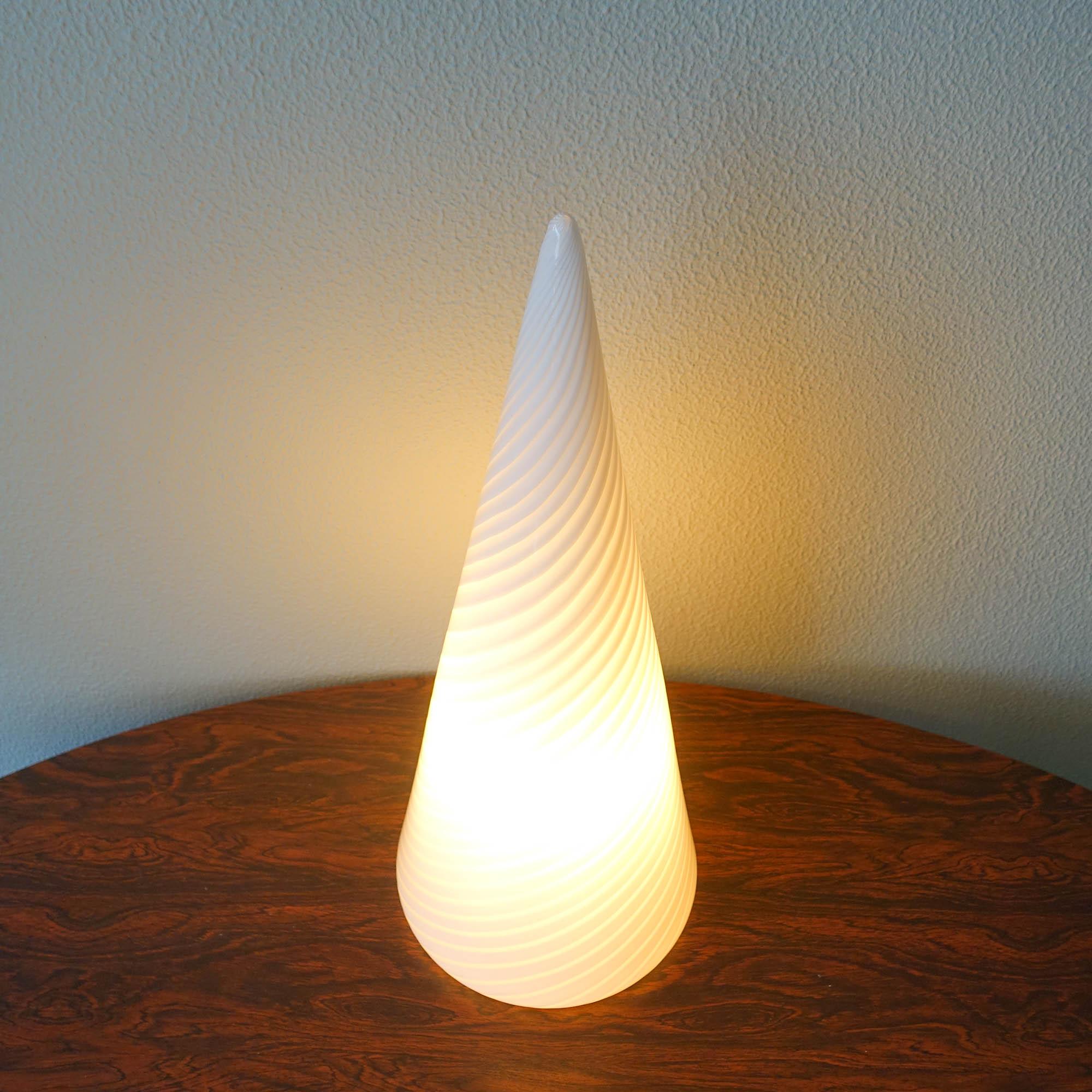 Late 20th Century Swirl Glass Pyramid Table Lamp by Vetri Murano, 1970s