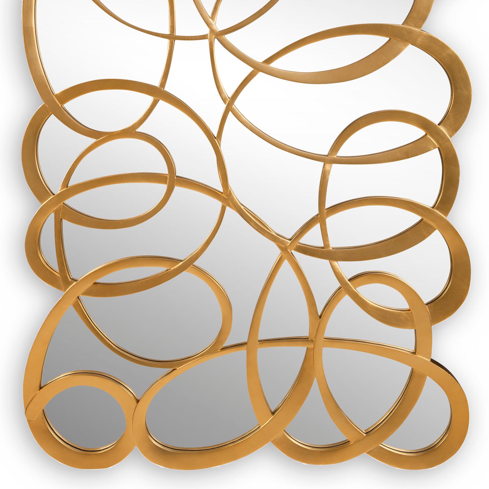 Anglais Miroir Swirl Gold en bois d'acajou massif en vente
