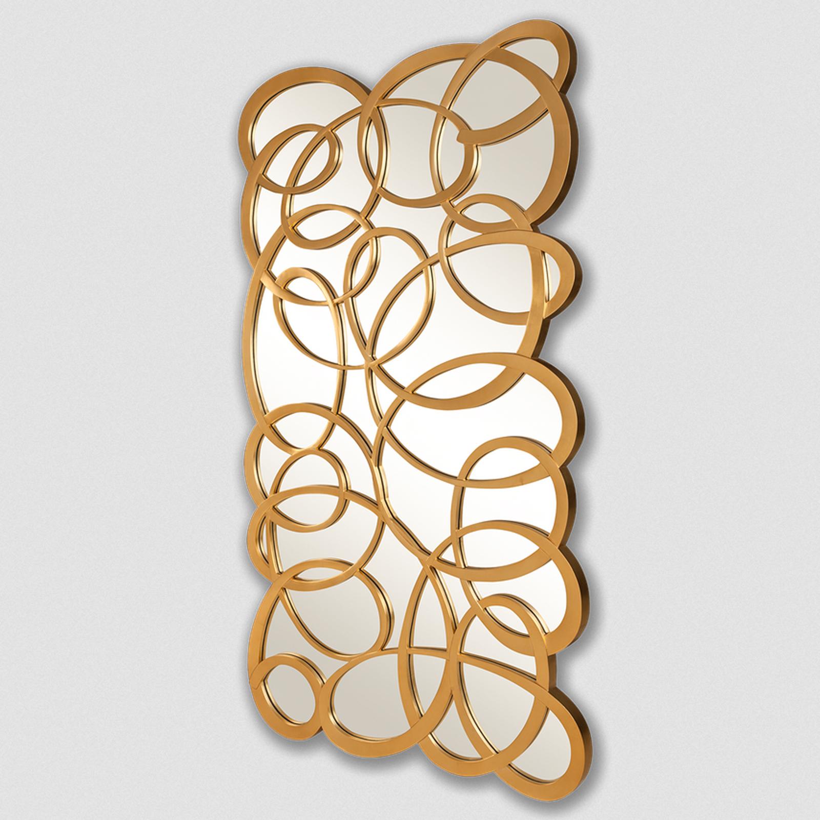 Miroir Swirl Gold en bois d'acajou massif Neuf - En vente à Paris, FR