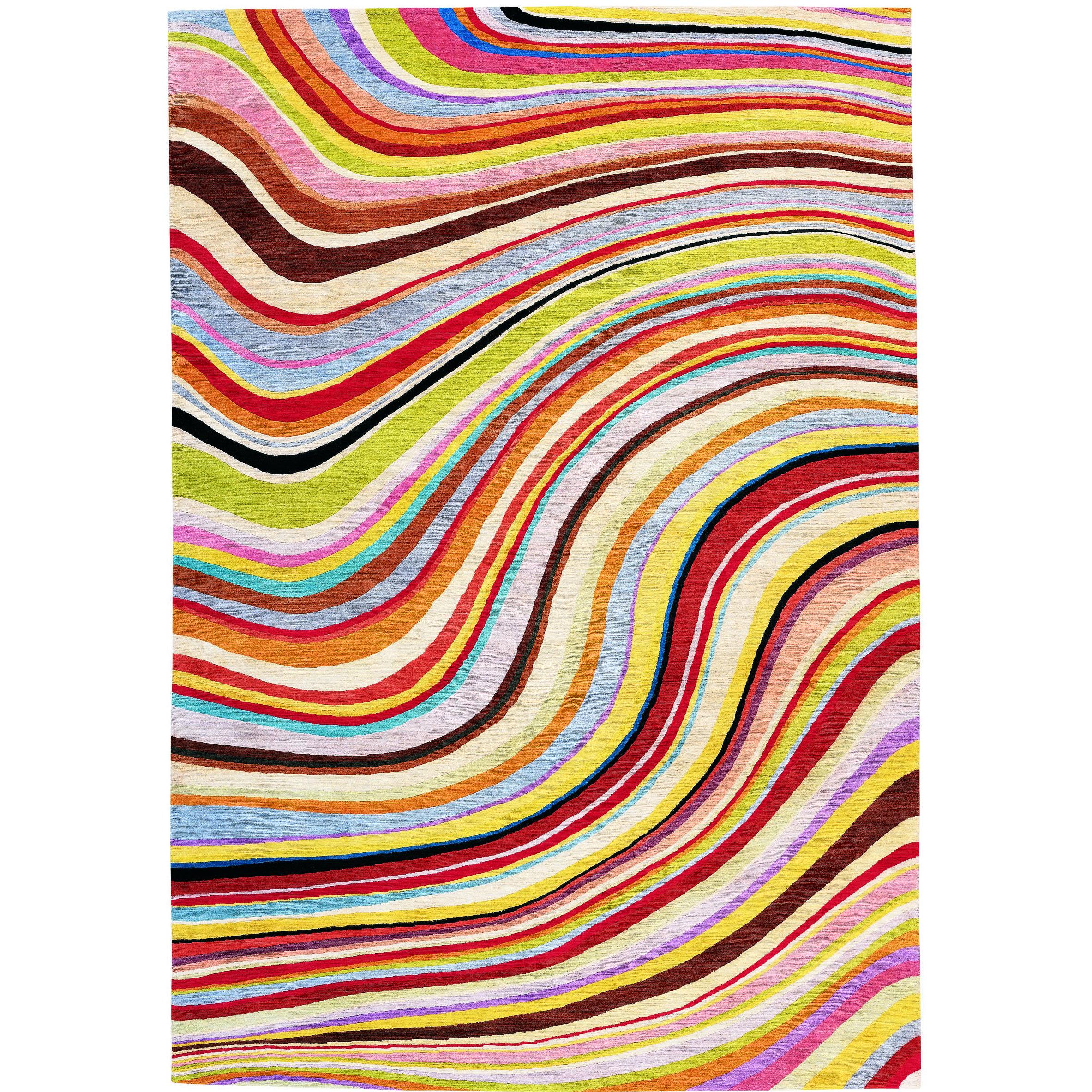 Swirl Hand-Knotted 10x8 Rug in Wool by Paul Smith For Sale