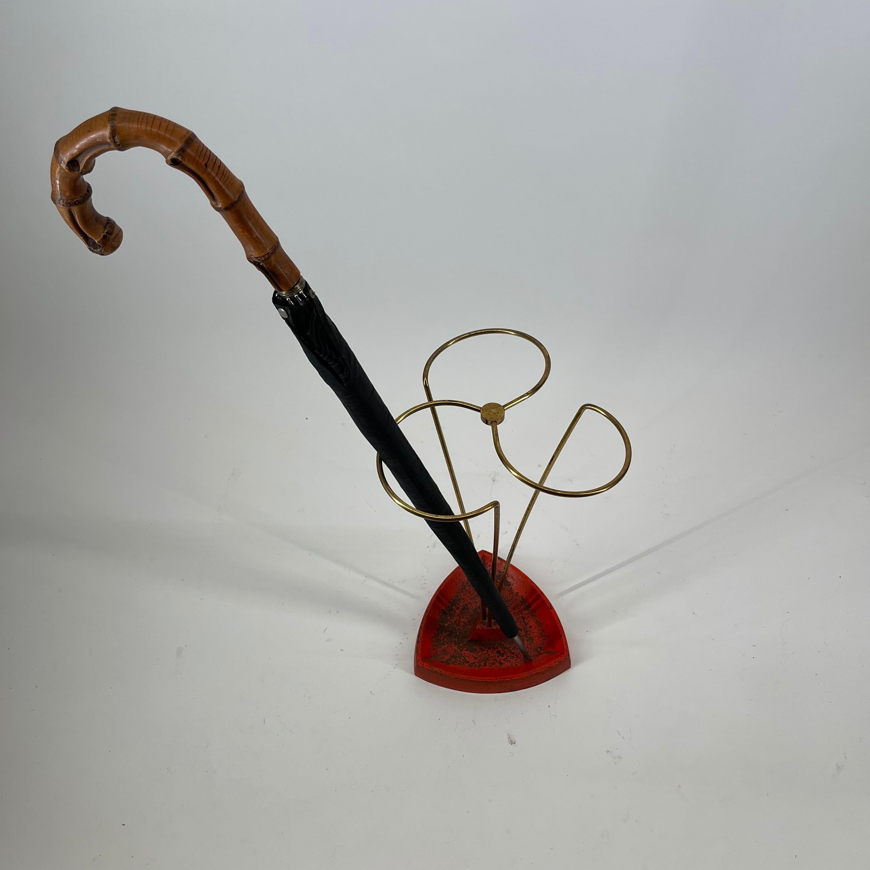 Swirl Modernist Umbrella Stand Brass Style, Austria, 1950s For Sale 3