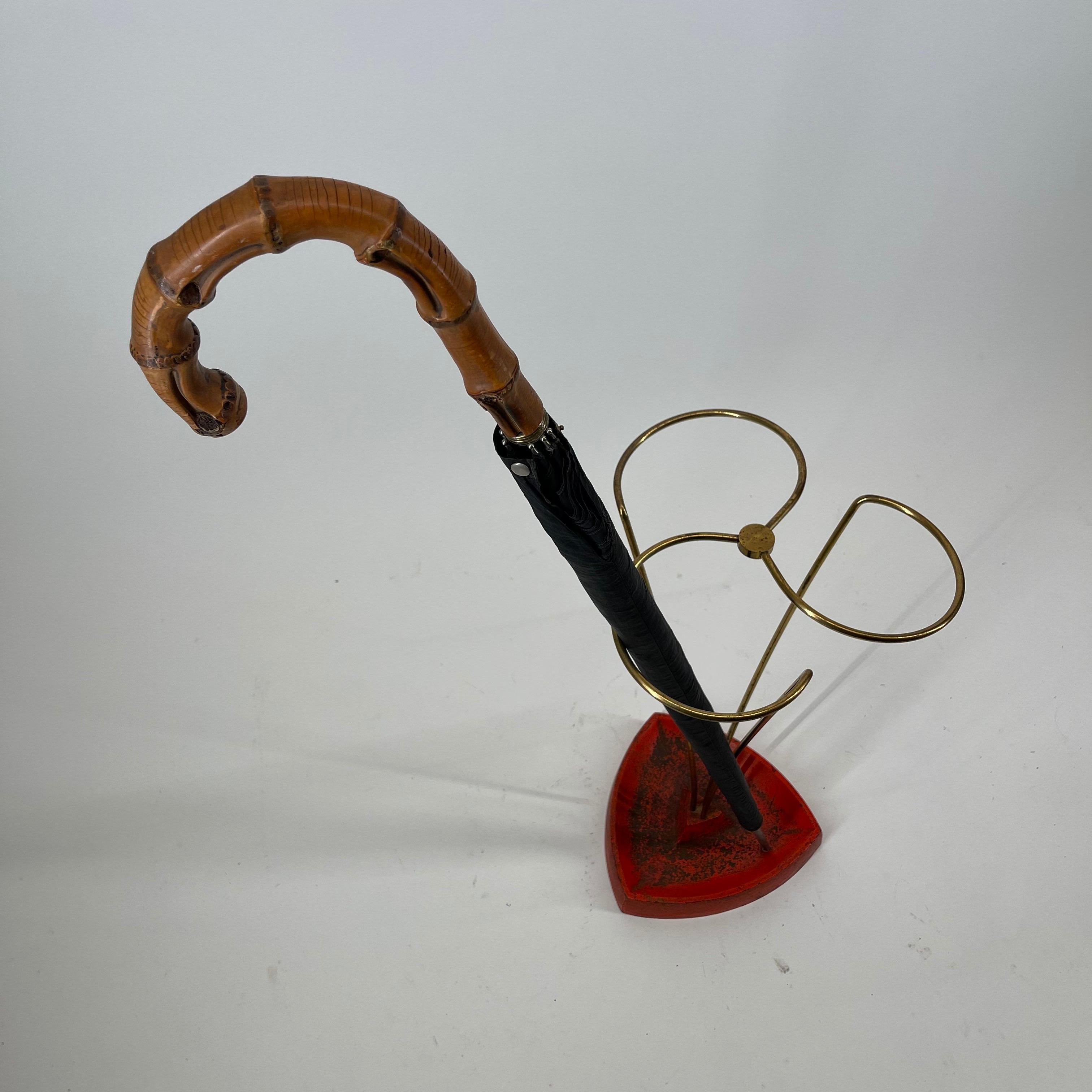 Swirl Modernist Umbrella Stand Brass Style, Austria, 1950s For Sale 4