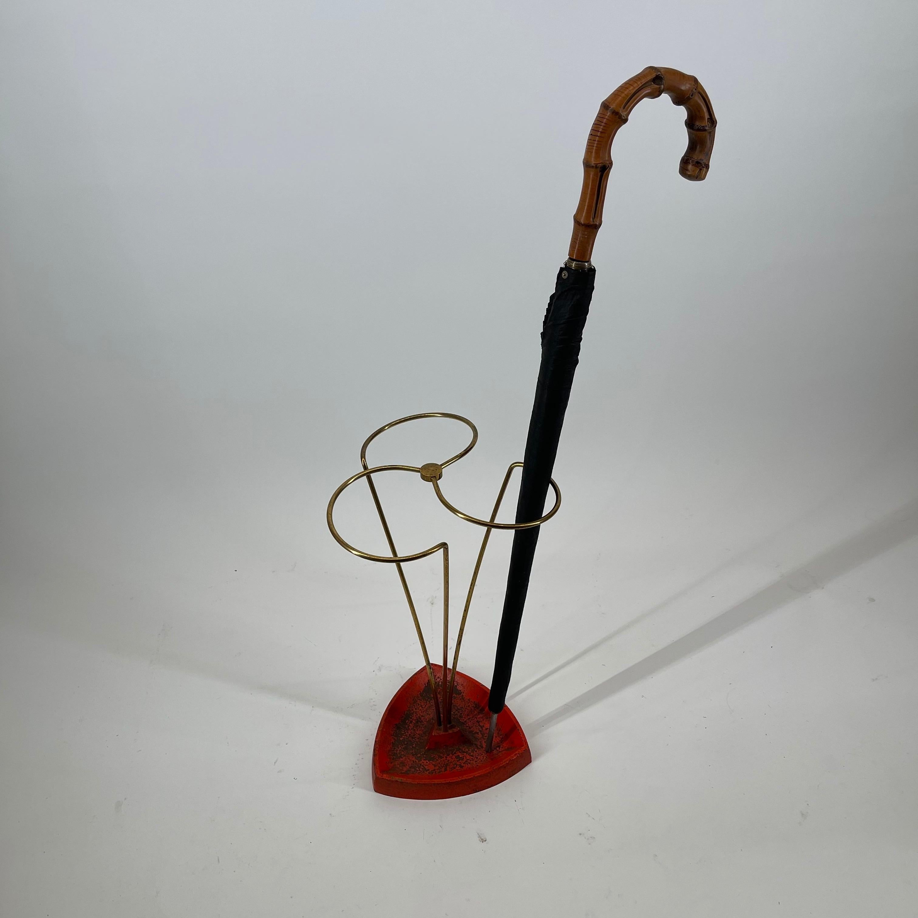 Swirl Modernist Umbrella Stand Brass Style, Austria, 1950s For Sale 5