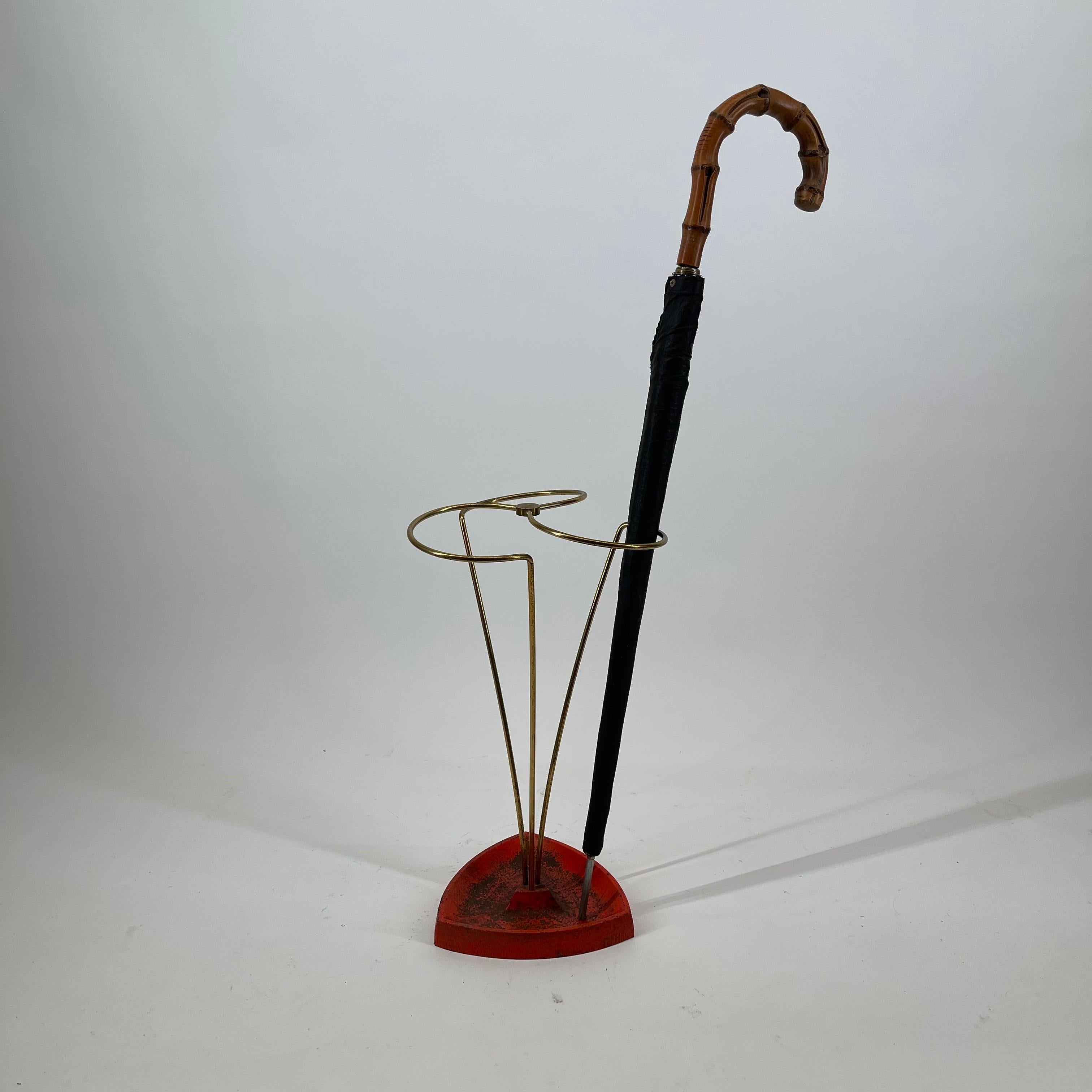 Swirl Modernist Umbrella Stand Brass Style, Austria, 1950s For Sale 6