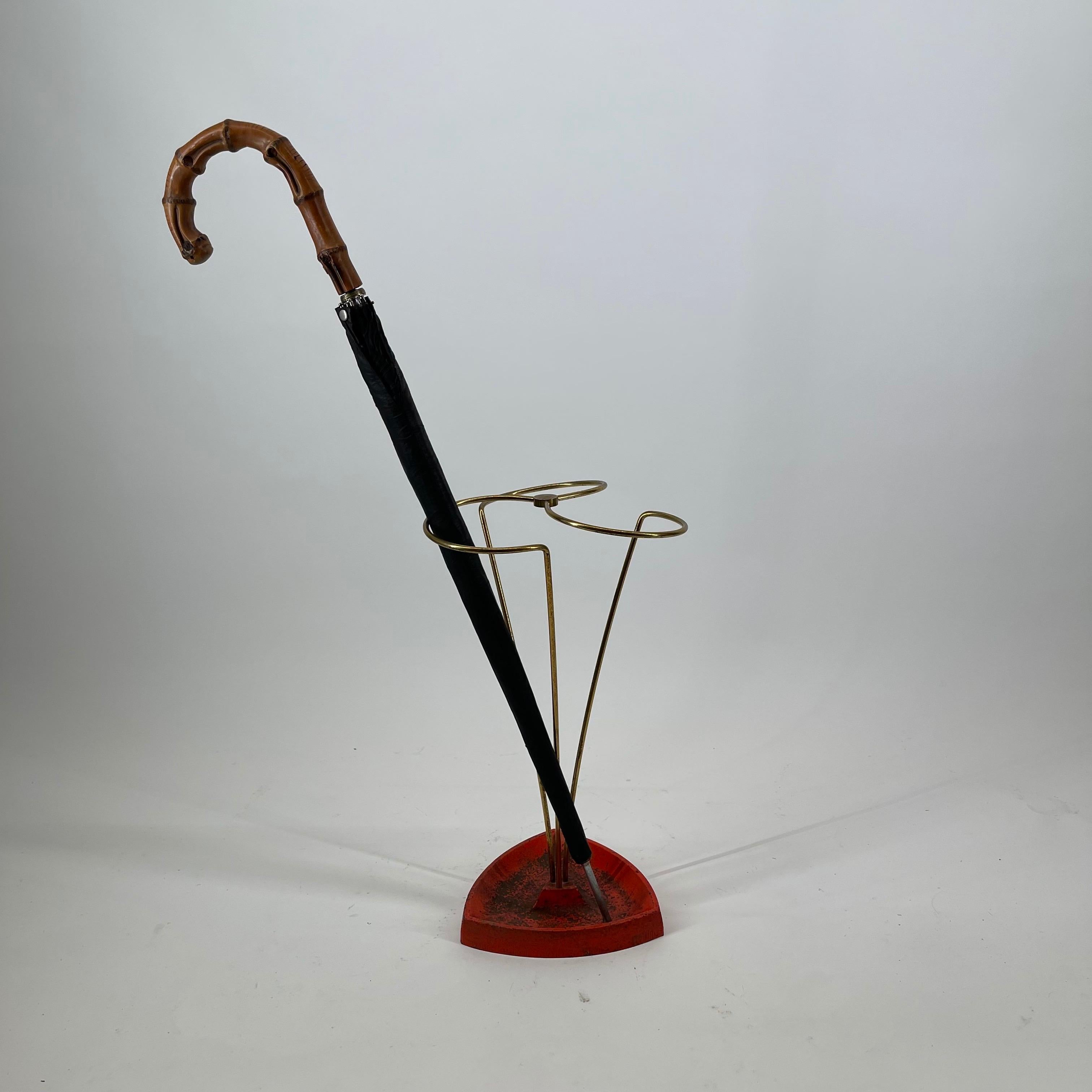 Swirl Modernist Umbrella Stand Brass Style, Austria, 1950s For Sale 2