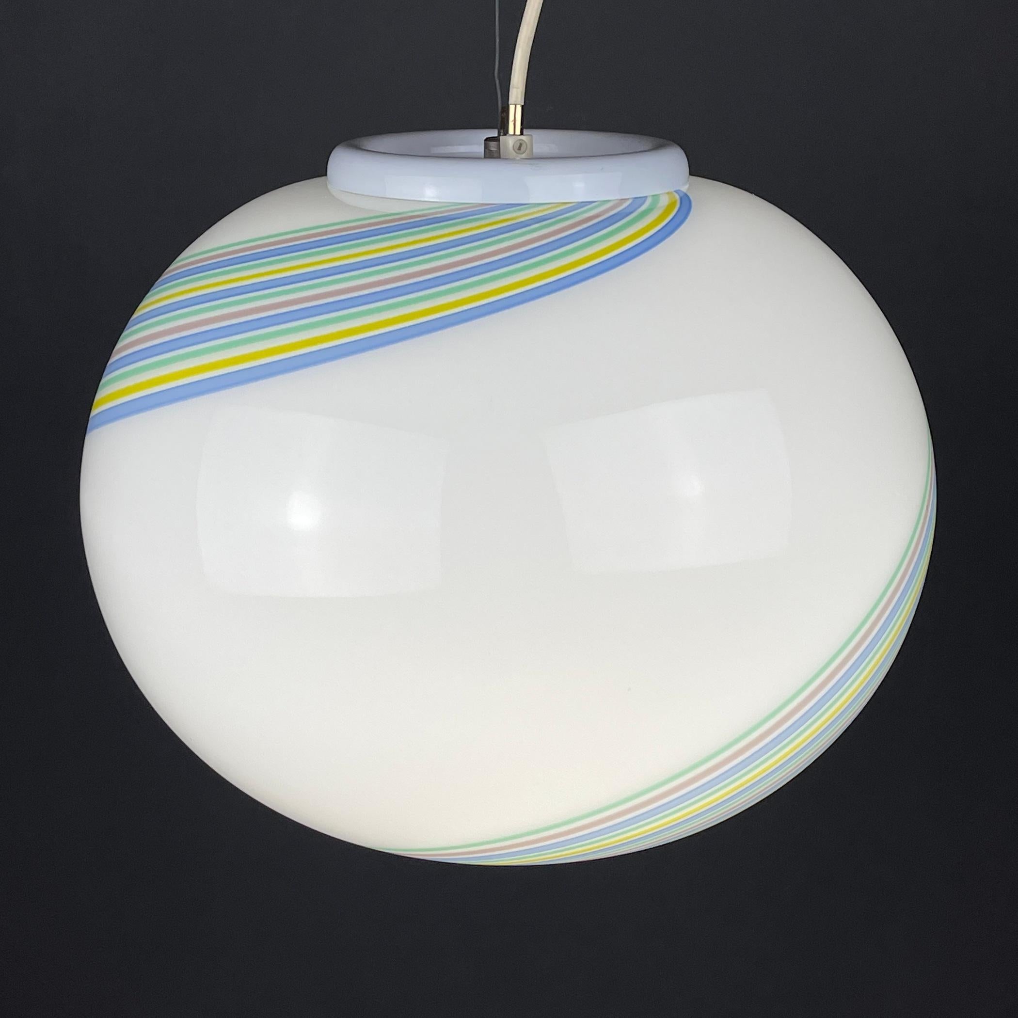 Swirl Murano Glass Pendant Lamp by F.Fabbian, Italy, 1990s  For Sale 4