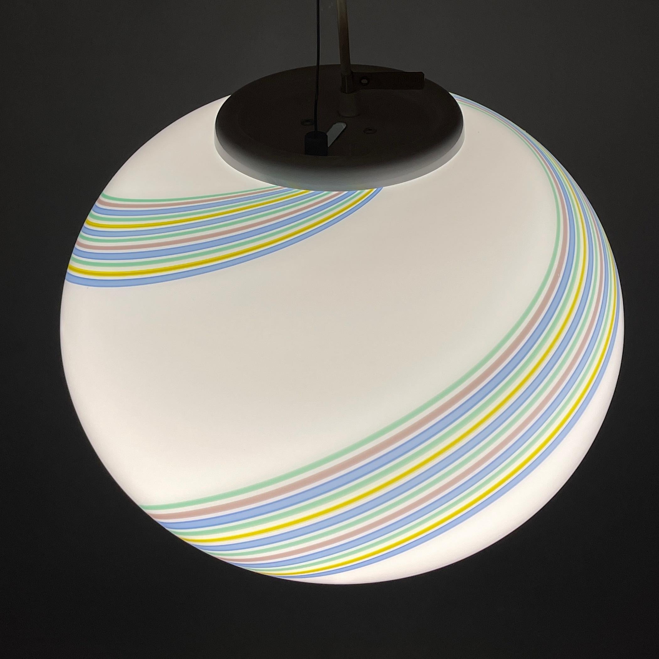 Swirl Murano Glass Pendant Lamp by F.Fabbian, Italy, 1990s  For Sale 7