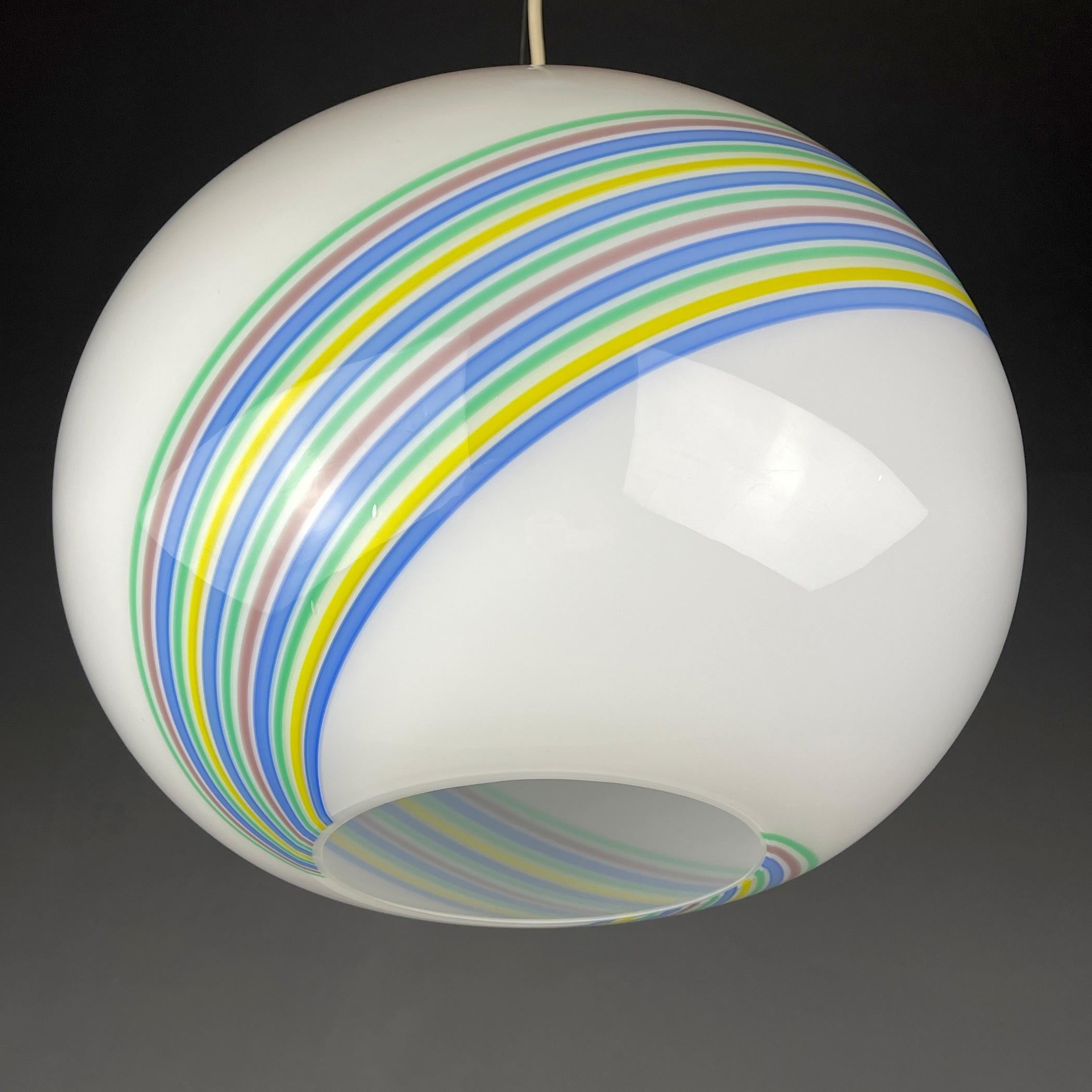 Swirl Murano Glass Pendant Lamp by F.Fabbian, Italy, 1990s  For Sale 8