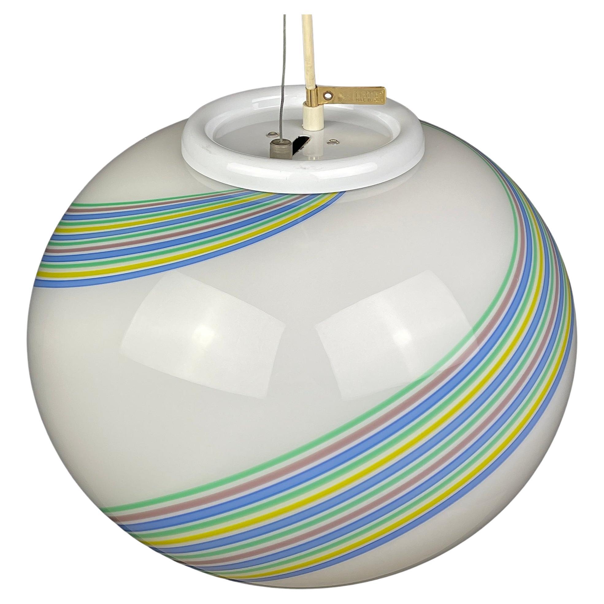 Swirl Murano Glass Pendant Lamp by F.Fabbian, Italy, 1990s  For Sale