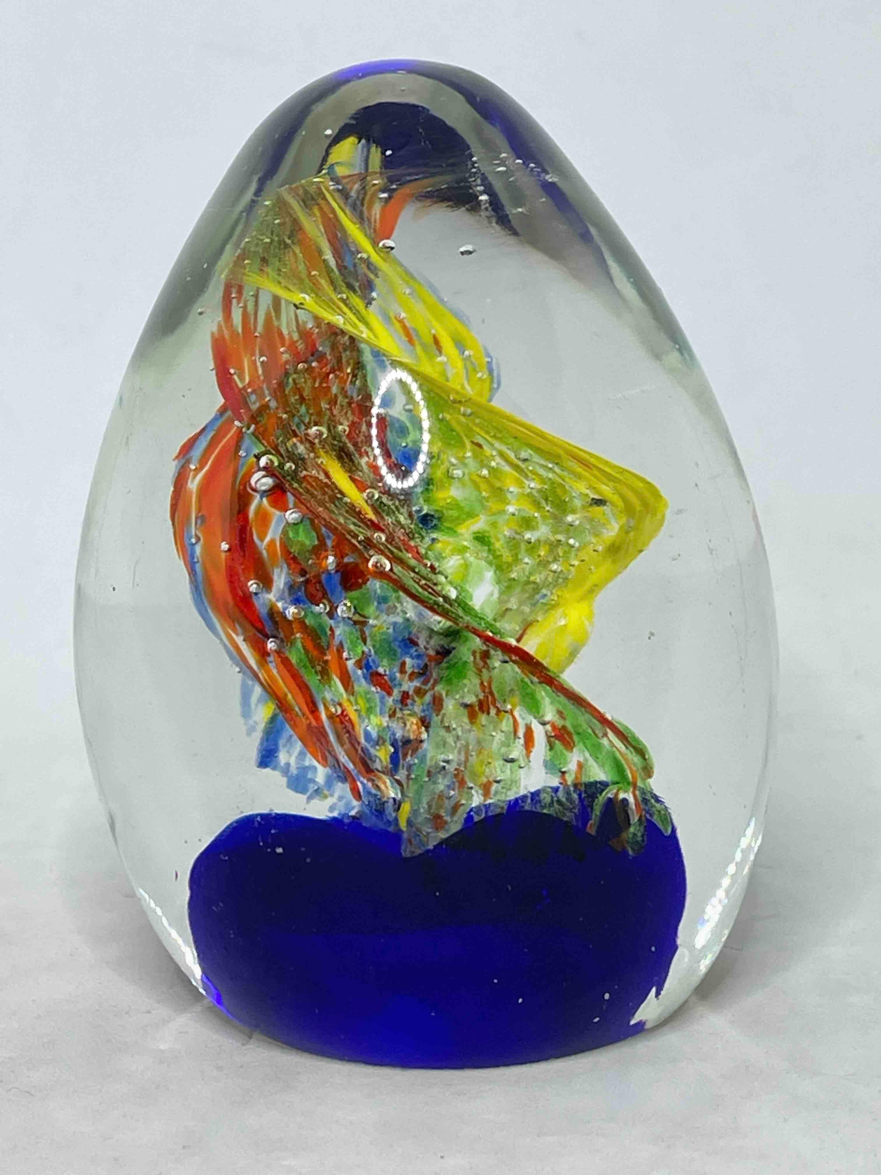 Swirl over Water Murano Italian Art Glass Aquarium Paperweight 1