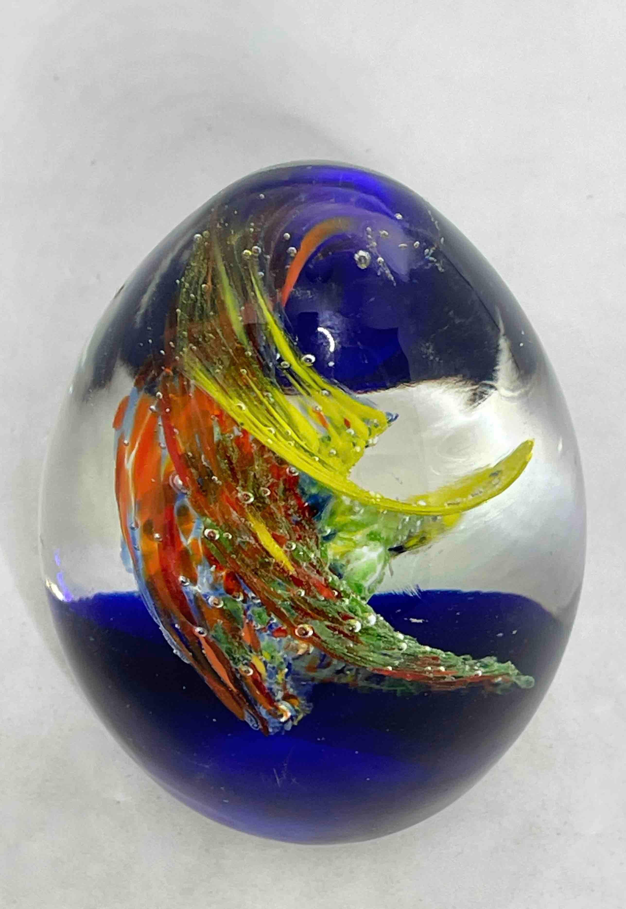 Swirl over Water Murano Italian Art Glass Aquarium Paperweight 2