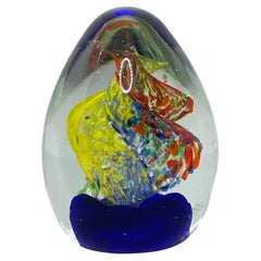 Vintage Swirl over Water Murano Italian Art Glass Aquarium Paperweight