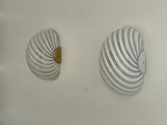 Wirbelmuster Murano Glas Paar Wandleuchter von F. Fabbian, 1970er Jahre, Italien