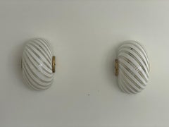 Swirl Pattern Murano Glass Pair of Sconces by F.Fabbian, 1970s, Italy