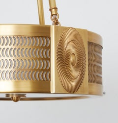 Swirl Pendant Light in Brass by David Duncan