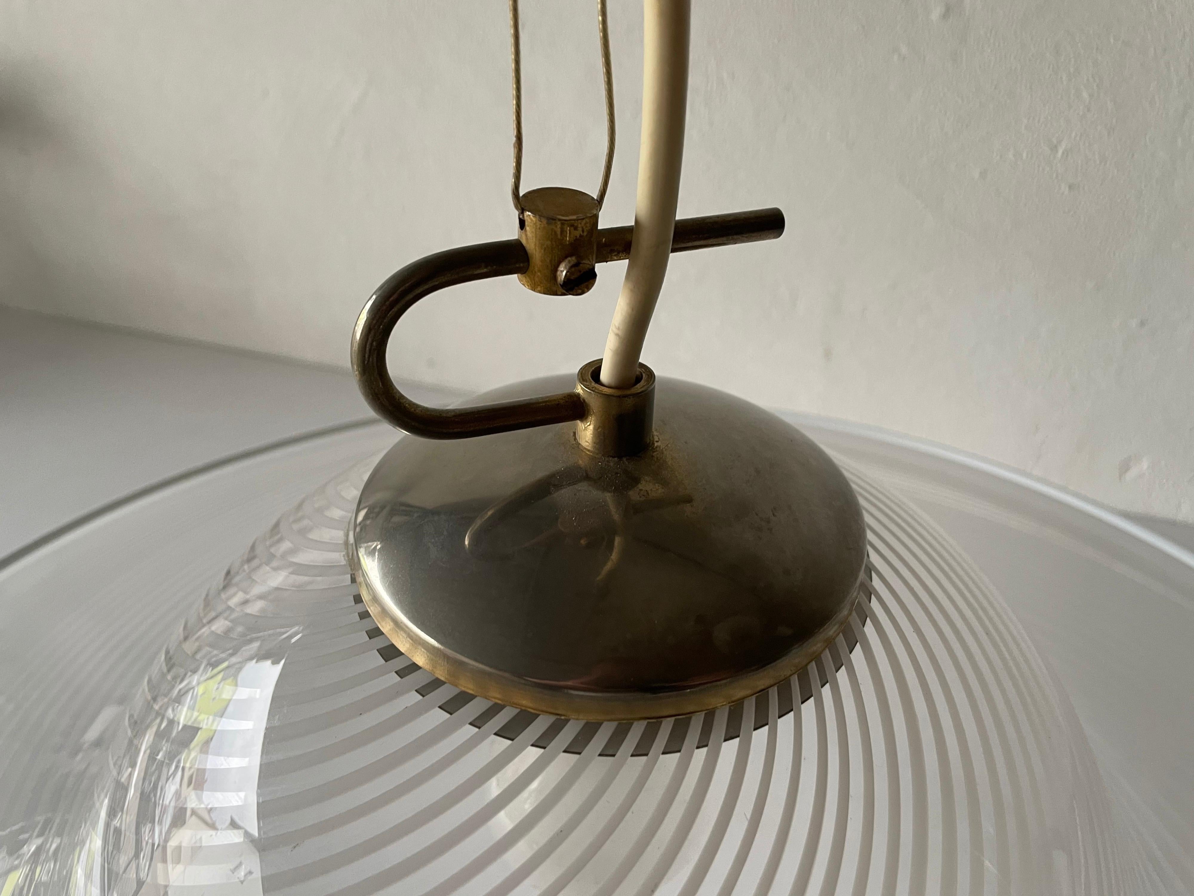 Swirl Printed Glass Large Pendant Lamp by Vetri Murano, 1970s, Italy In Good Condition In Hagenbach, DE