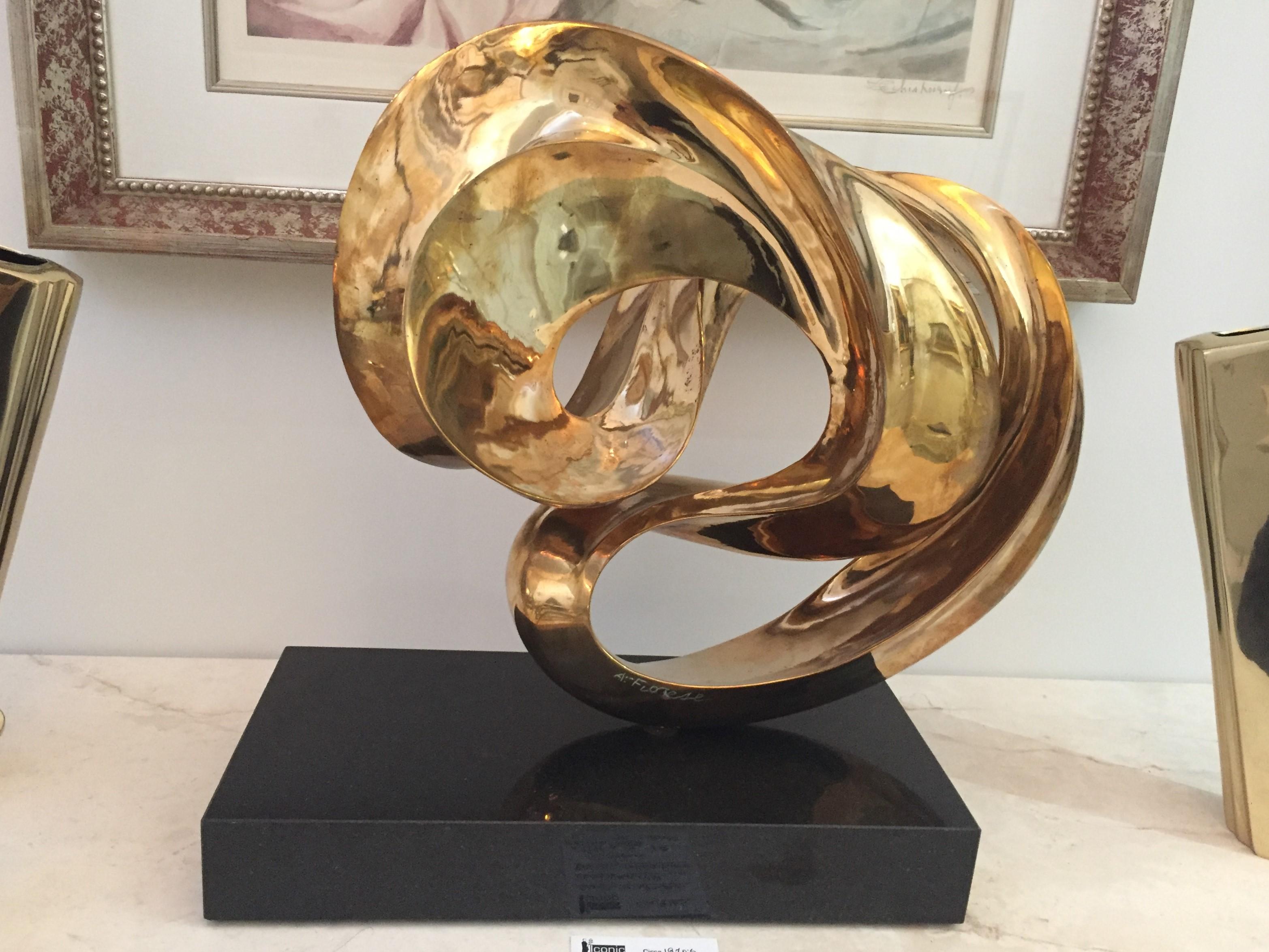 gold swirl sculpture