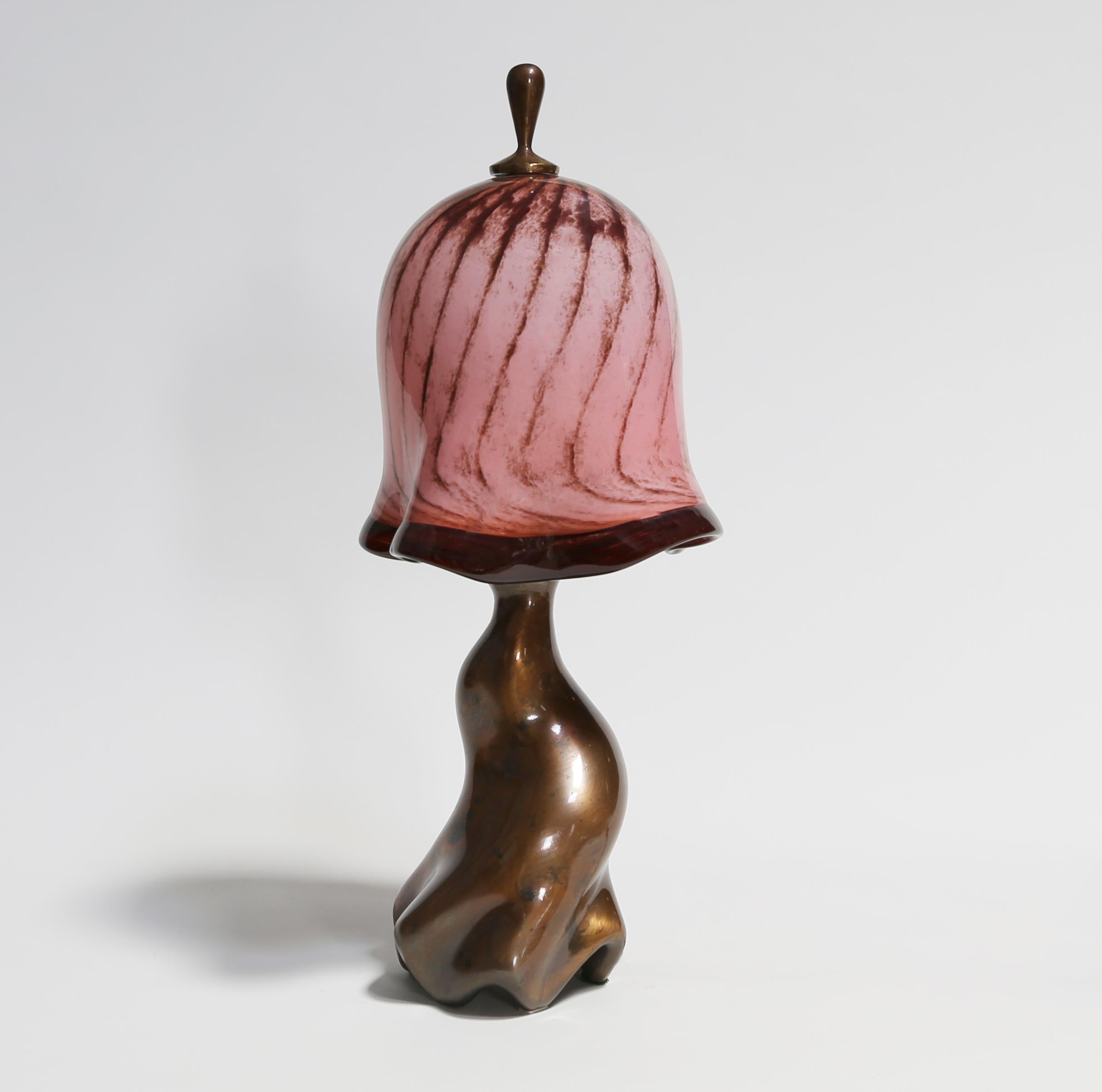 Swirl Table Lamp, Cast Bronze and Blown Glass, Jordan Mozer, USA, 1997-2019 For Sale 3