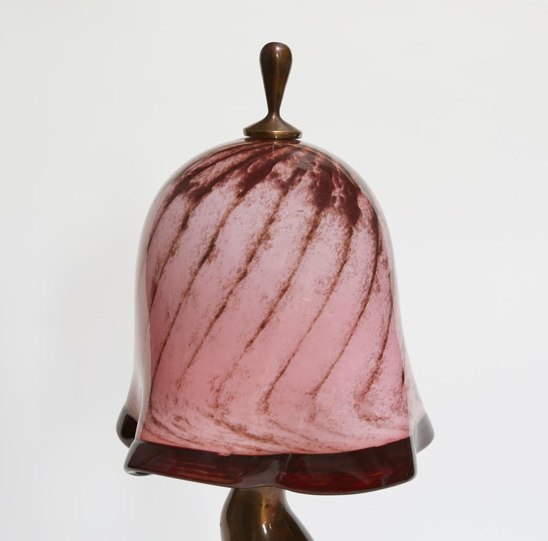 Swirl Table Lamp, Cast Bronze and Blown Glass, Jordan Mozer, USA, 1997-2019 For Sale 4