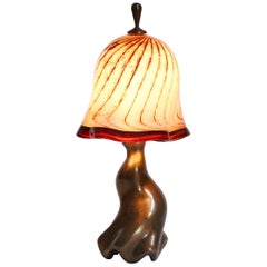 Swirl Table Lamp, Cast Bronze and Blown Glass, Jordan Mozer, USA, 1997-2019