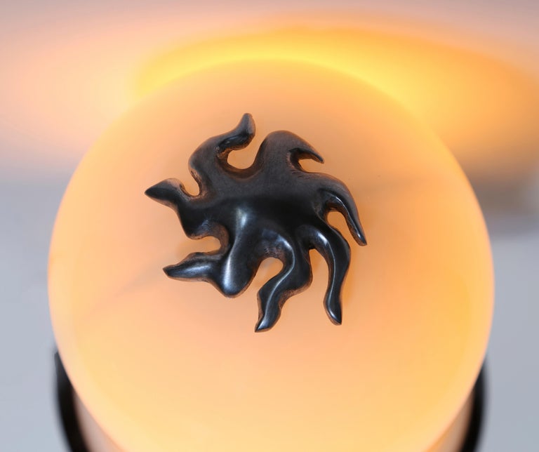 Swirl Table Lamp, Cast Magnesium Alu & Blown Glass, Jordan Mozer, Usa, 1997/2019 For Sale 1