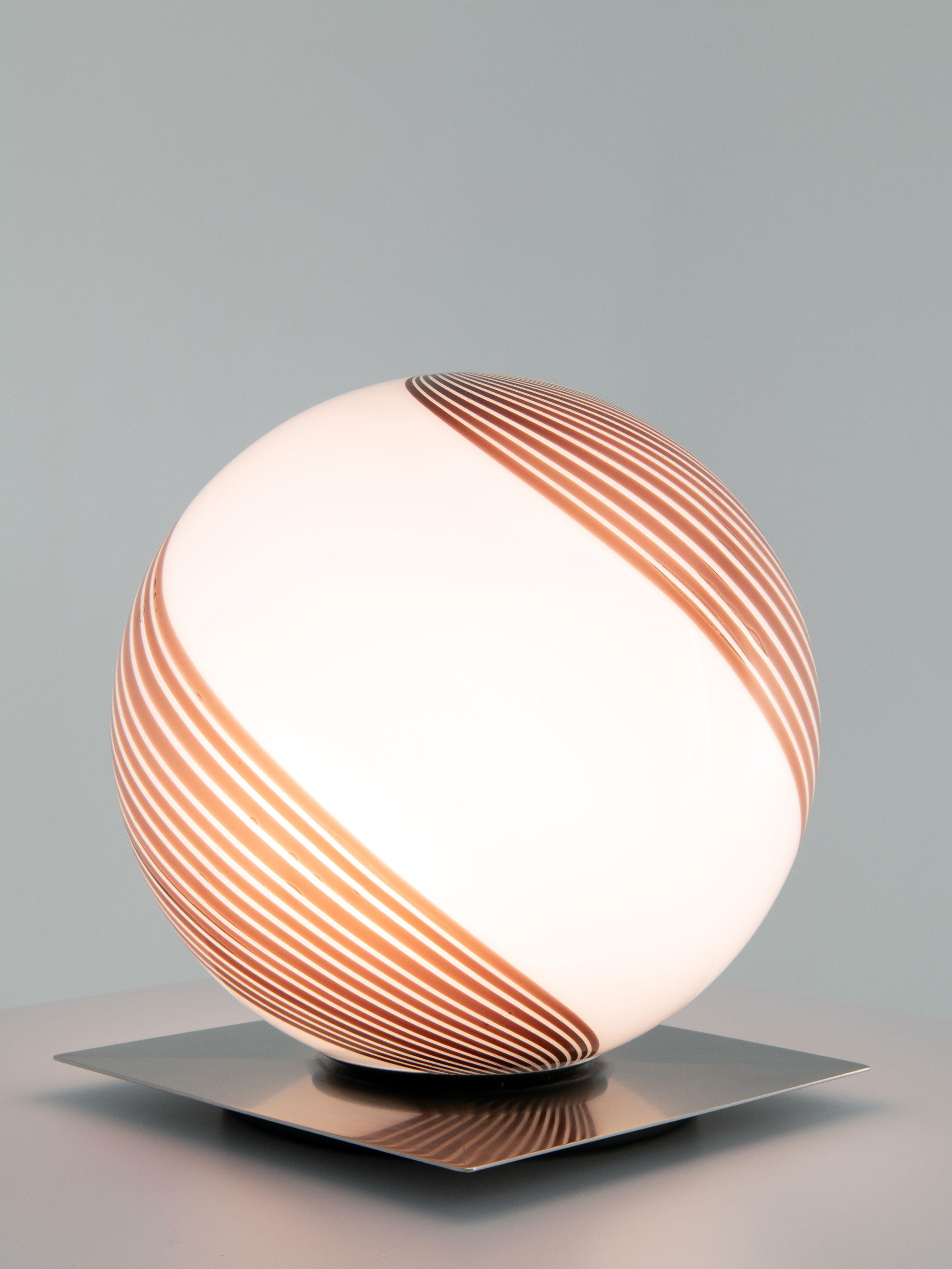 Mid-Century Modern Swirl Table Lamp - Murano For Sale