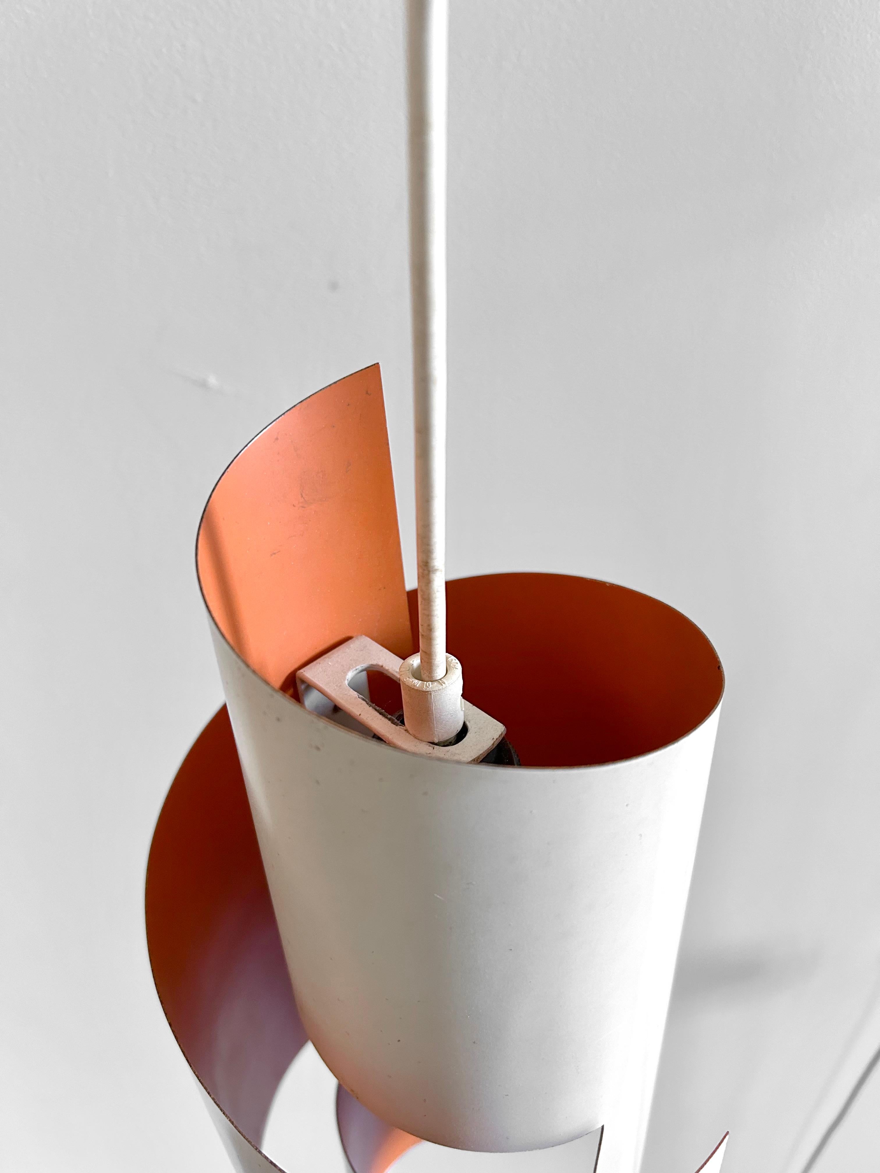 Swirl White Pendant Wall Lamps by Simon Henningsen, Denmark, 1960s For Sale 2