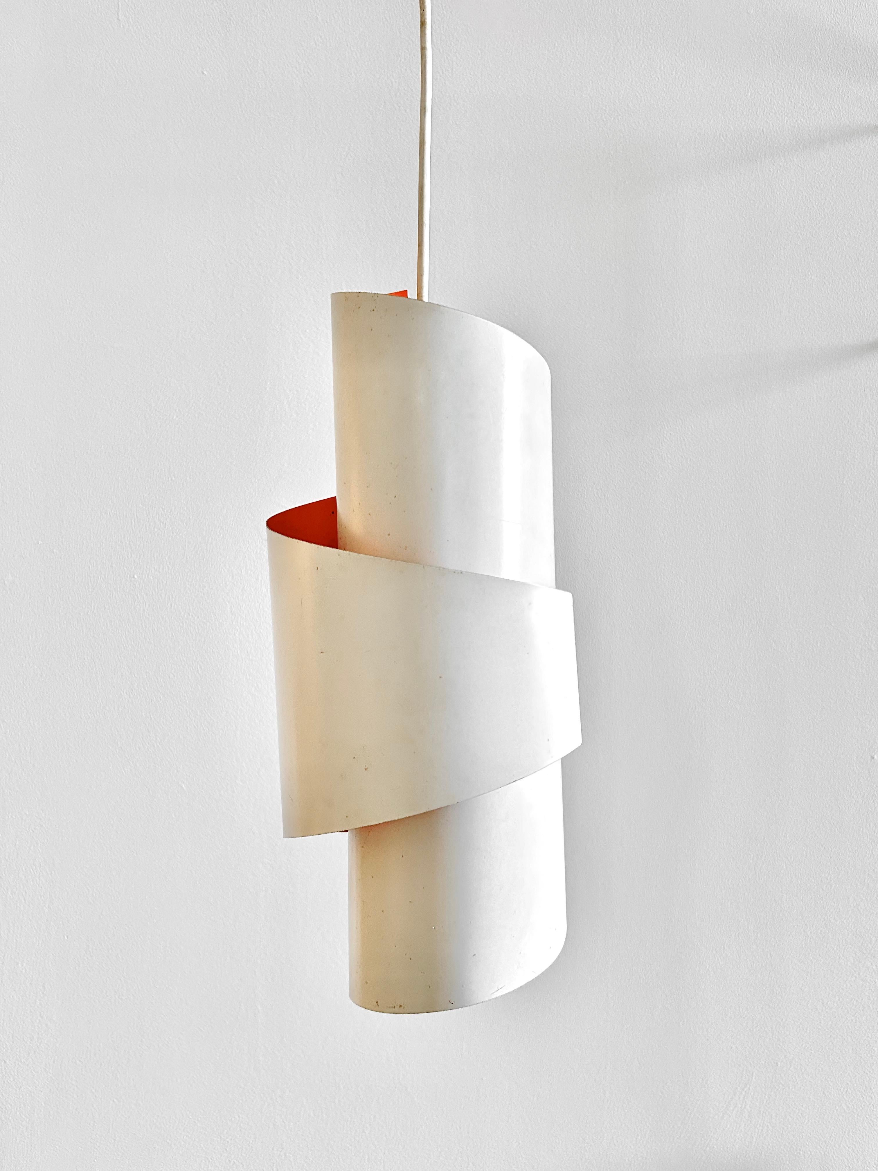 20th Century Swirl White Pendant Wall Lamps by Simon Henningsen, Denmark, 1960s For Sale