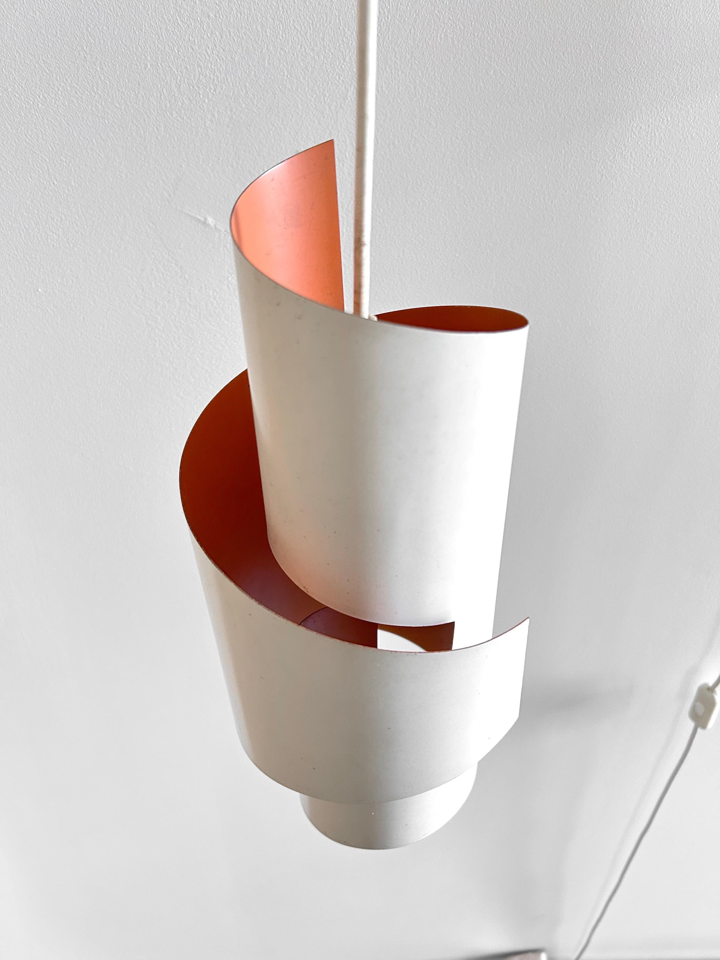 Swirl White Pendant Wall Lamps by Simon Henningsen, Denmark, 1960s For Sale 1