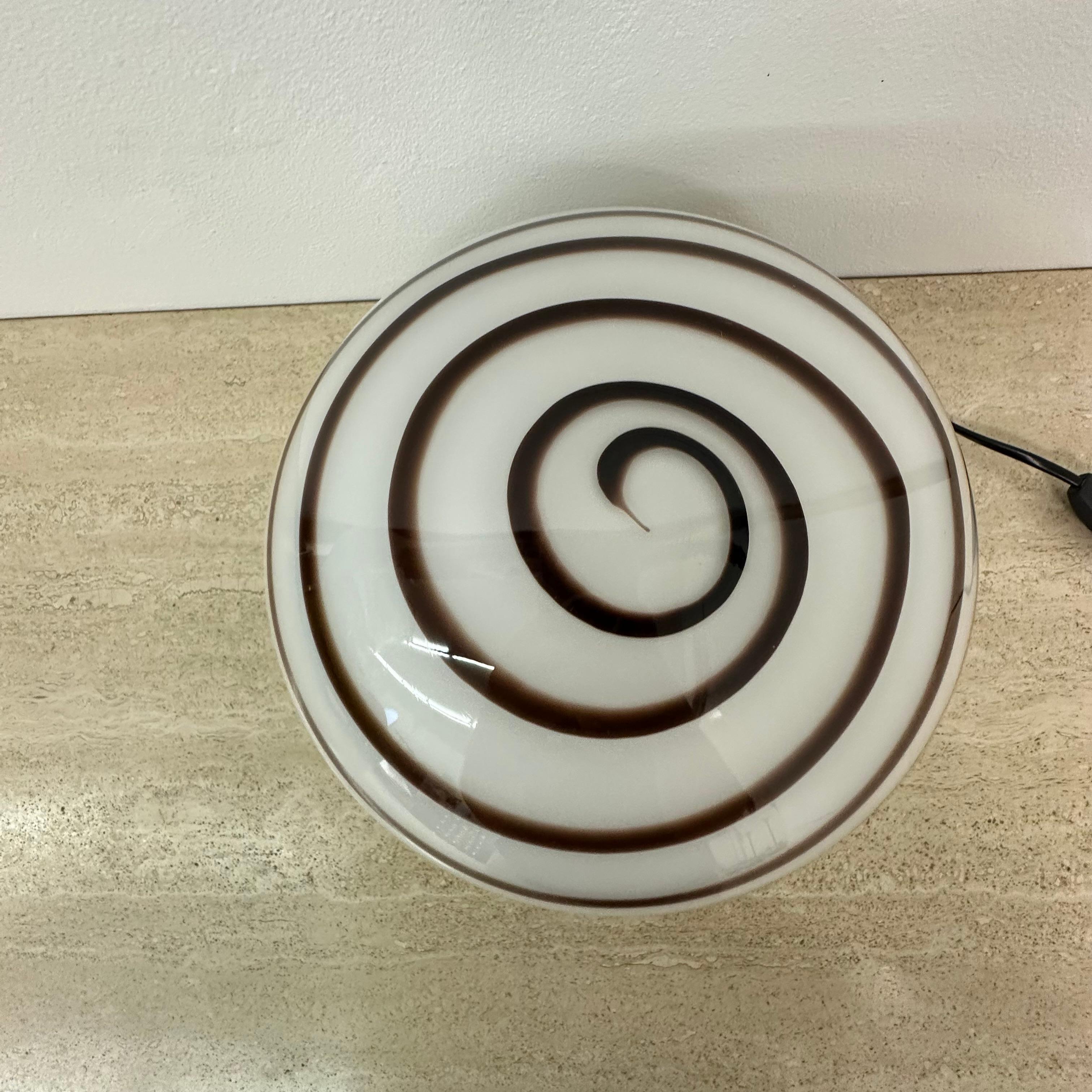 Swirl Zebra table lamp murano glass , 1970’s 3