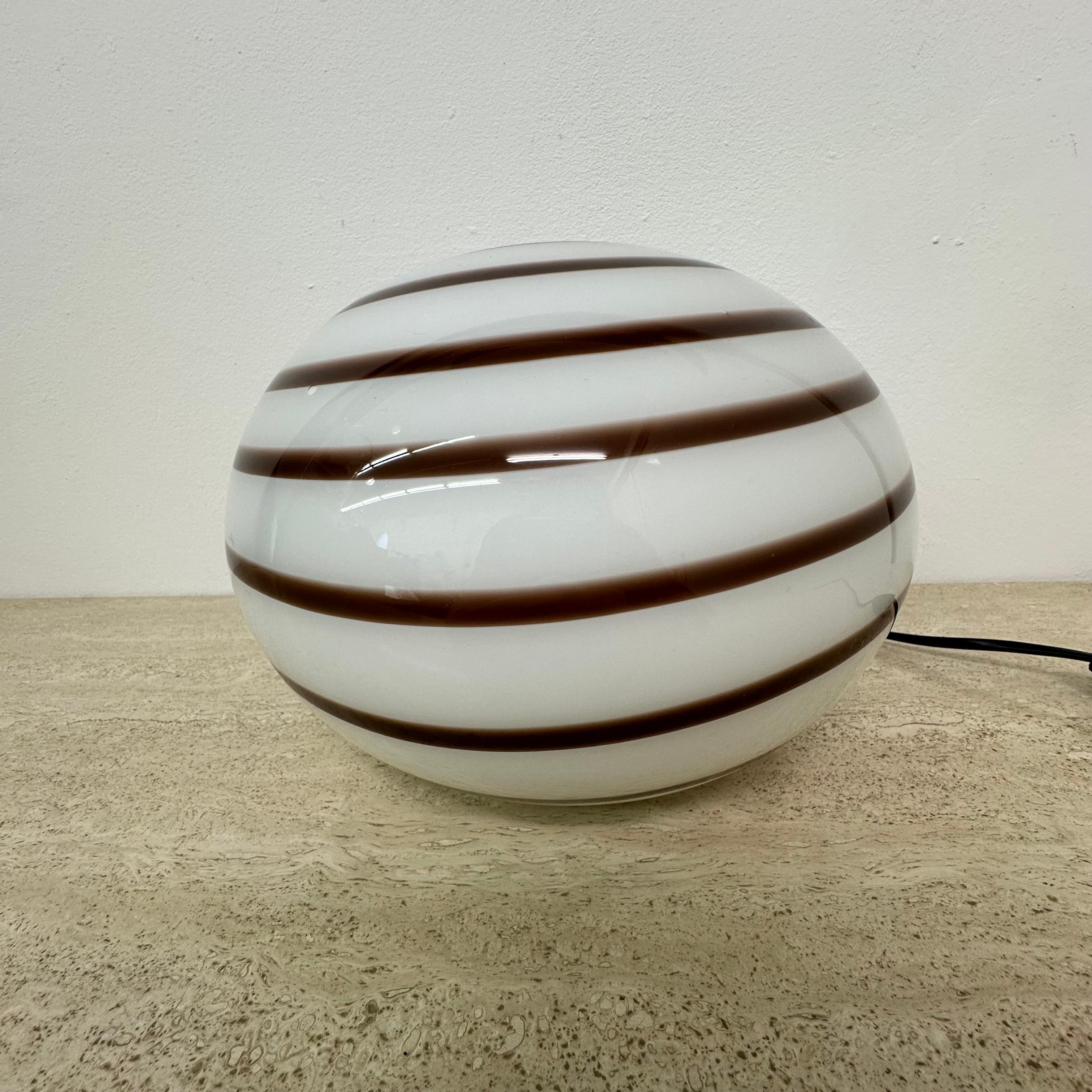 Swirl Zebra table lamp murano glass , 1970’s 7
