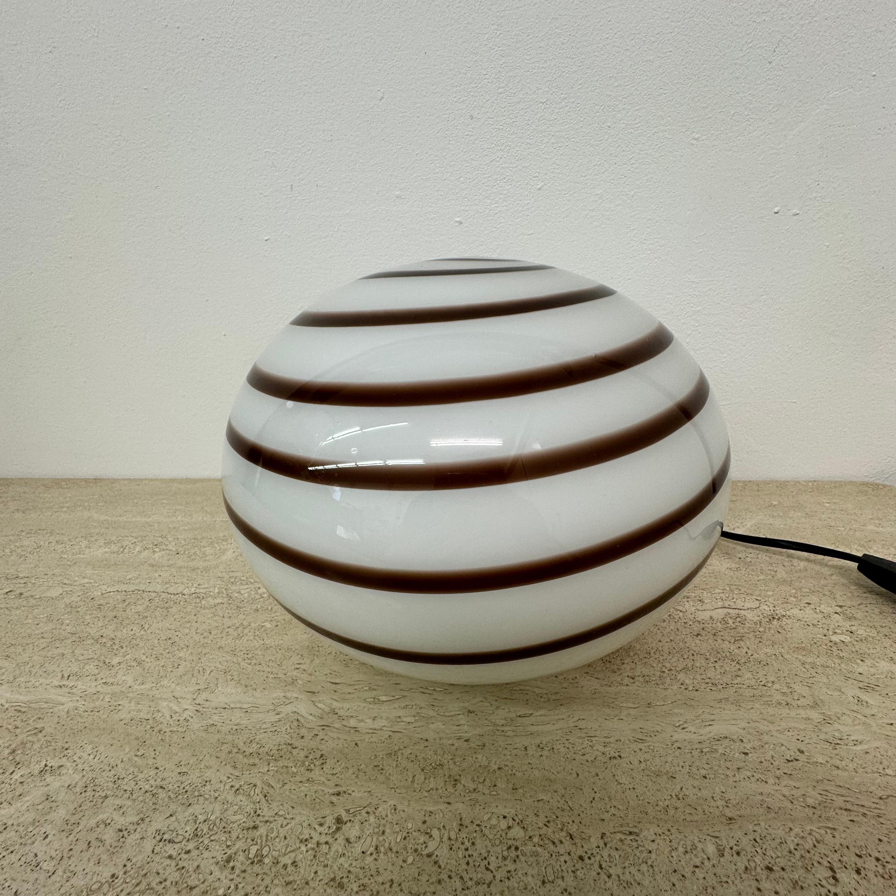 Swirl Zebra table lamp murano glass , 1970’s 7